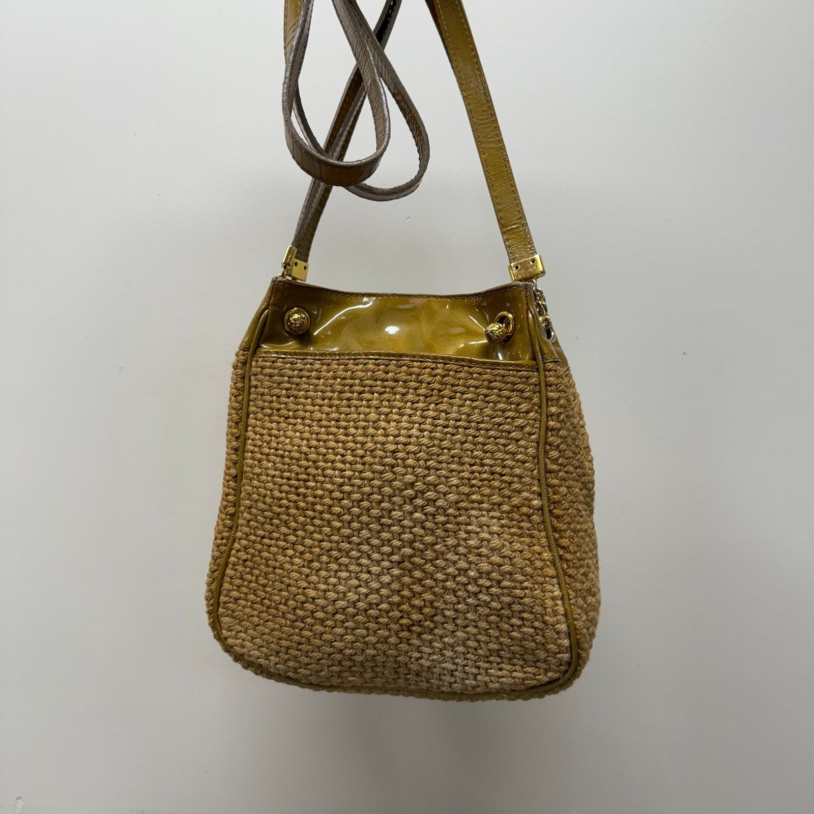 Vintage Bottega Veneta Raffia Shoulder Bag in Brown, Women's