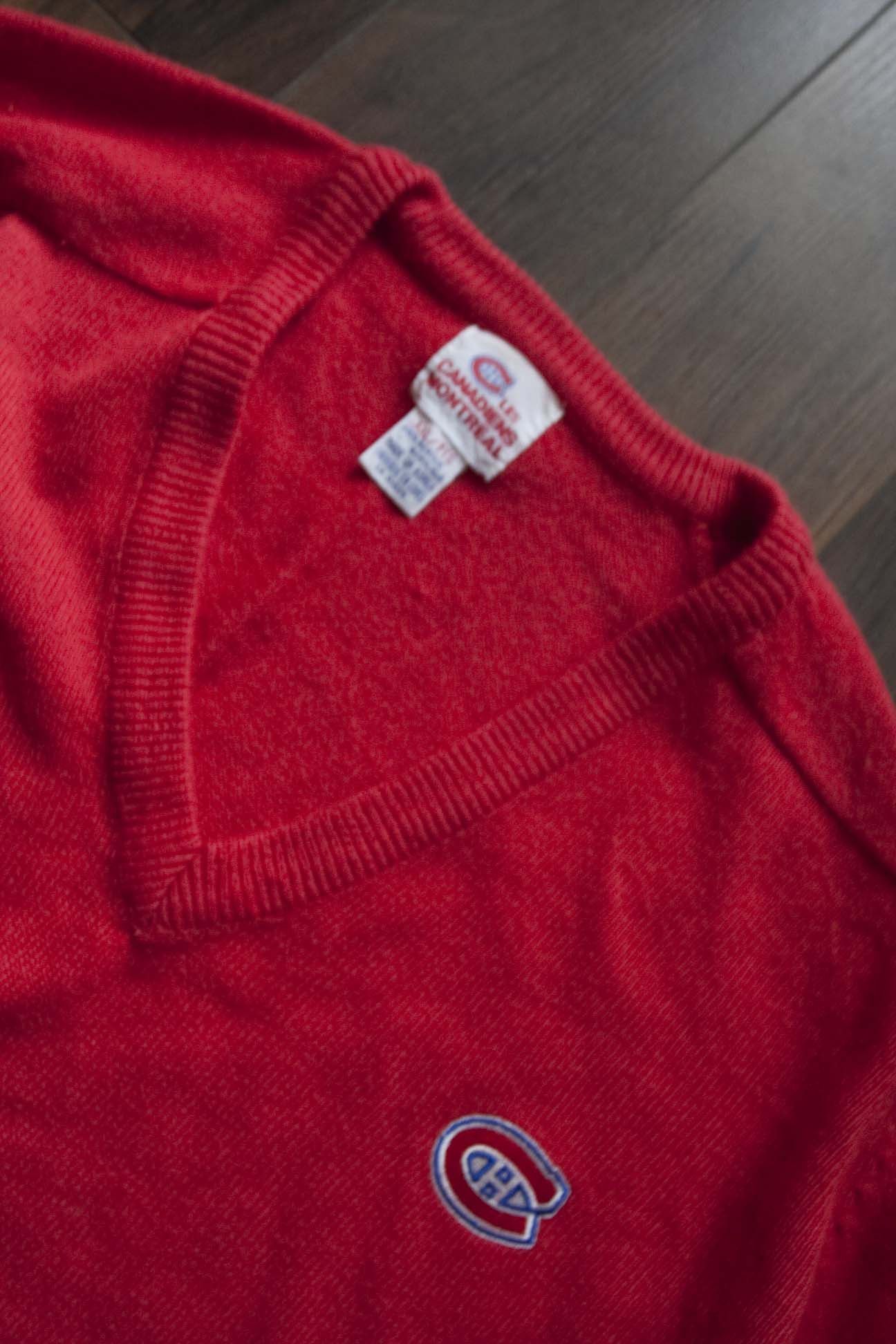 NHL × Vintage Montreal Canadiens Sweater Size XXL Vintage Red Size US XXL / EU 58 / 5 - 2 Thumbnail