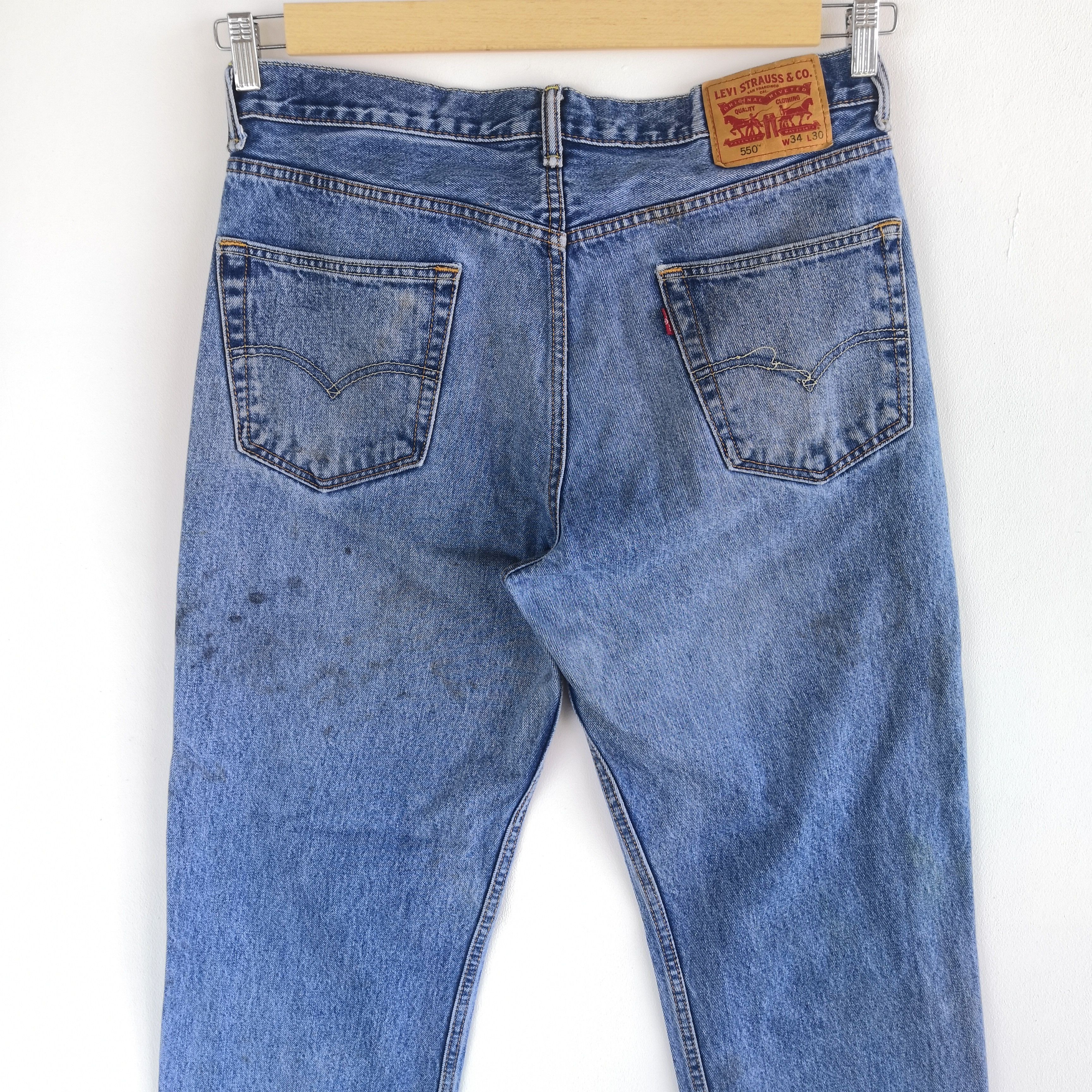 Levi's Dirty Levis 550 Jeans Released Hem Levi's Light Wash Denim Size US 34 / EU 50 - 5 Thumbnail