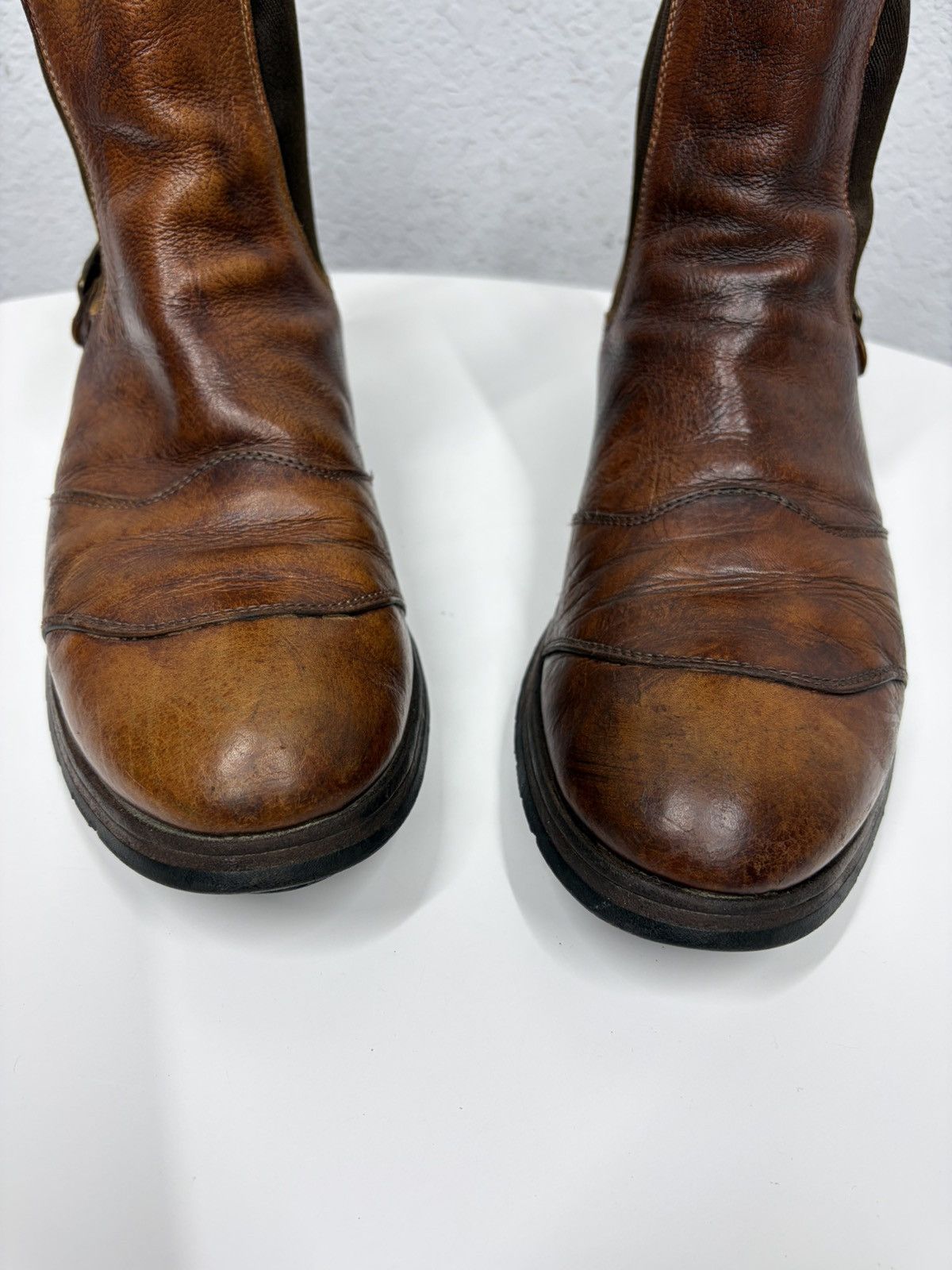 Hedi Slimane Vintage Y2K Guidi CCP Style Distressed Leather Biker Boots Size US 10 / EU 43 - 15 Thumbnail