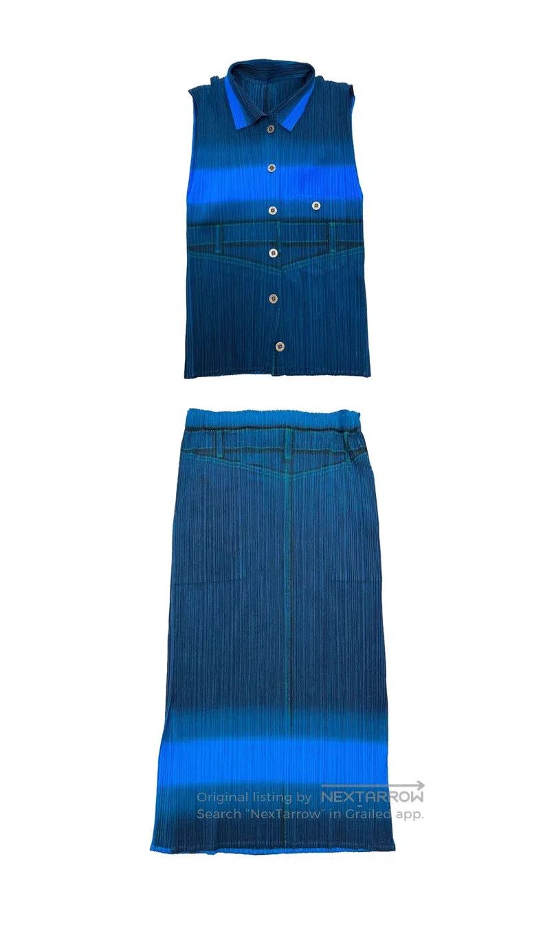 Issey Miyake Issey Miyake Denim Blue Vest Size L / US 10 / IT 46 - 2 Thumbnail