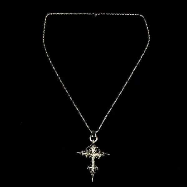 Jewelry Skeleton Cross Skull Necklace Gothic Chain Size ONE SIZE - 6 Thumbnail
