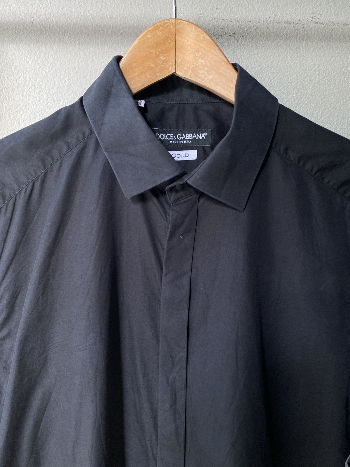 Dolce & Gabbana DOLCE & GABBANA Men black long-sleeved shirt, formal style Size US XXS / EU 40 - 3 Thumbnail