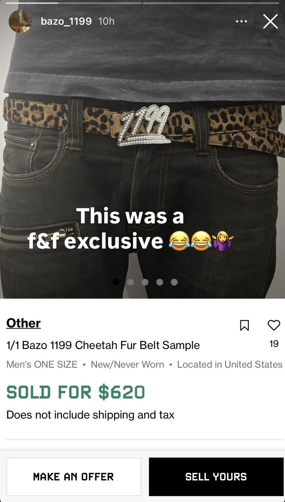 1199 Bazo 1199 Cheetah Belt Size 32 - 25 Thumbnail