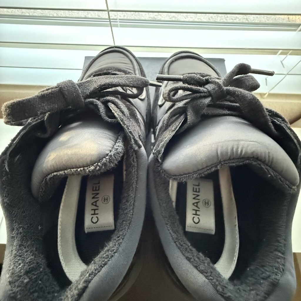 Chanel Chanel Interlocking CC Black Sneakers Size US 6.5 / IT 36.5 - 4 Thumbnail