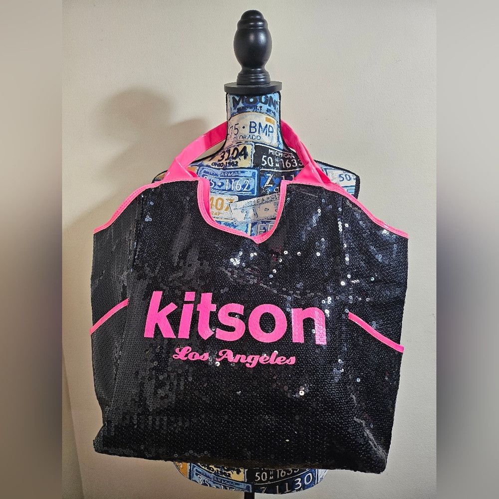 Juicy Couture × Vintage Y2K Kitson Los Angeles Black and Pink Patent Sequin Tote Sh Size ONE SIZE - 3 Thumbnail