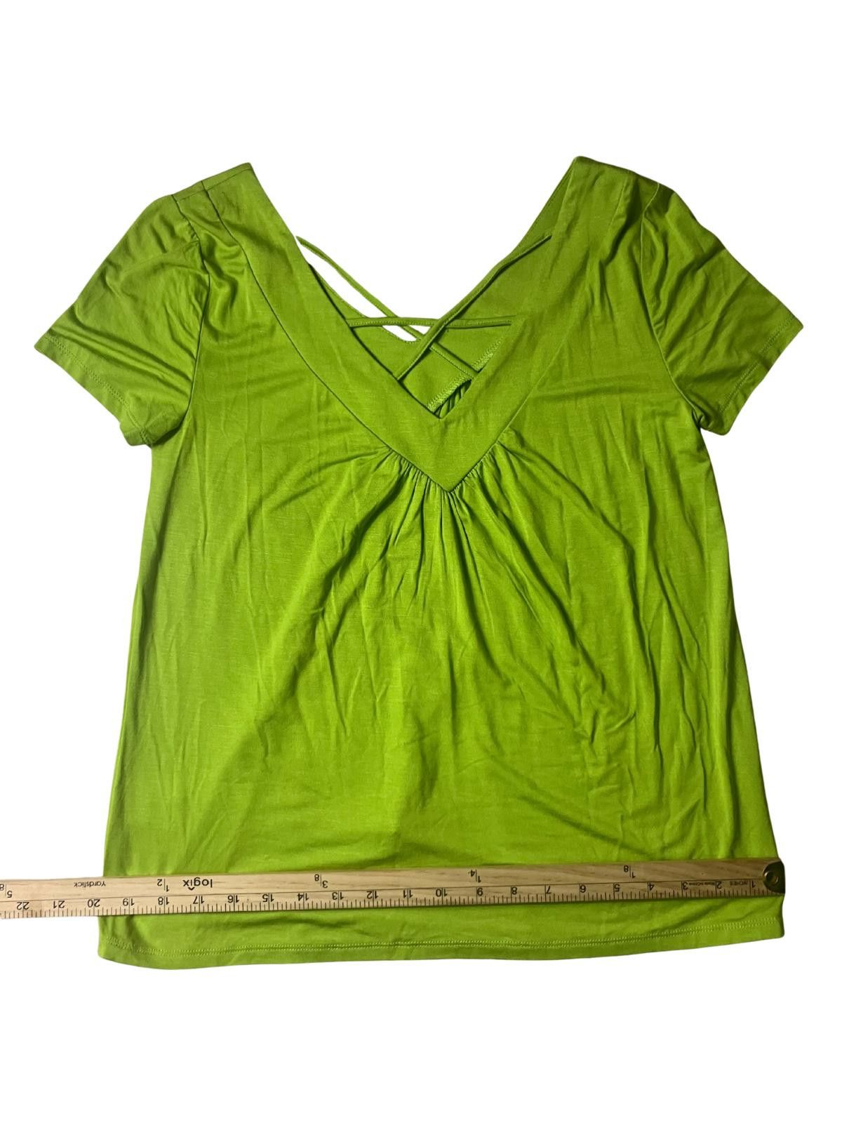 Other Cable & Gauge Green V-Neck Top Size S Stretch Size M / US 6-8 / IT 42-44 - 5 Thumbnail