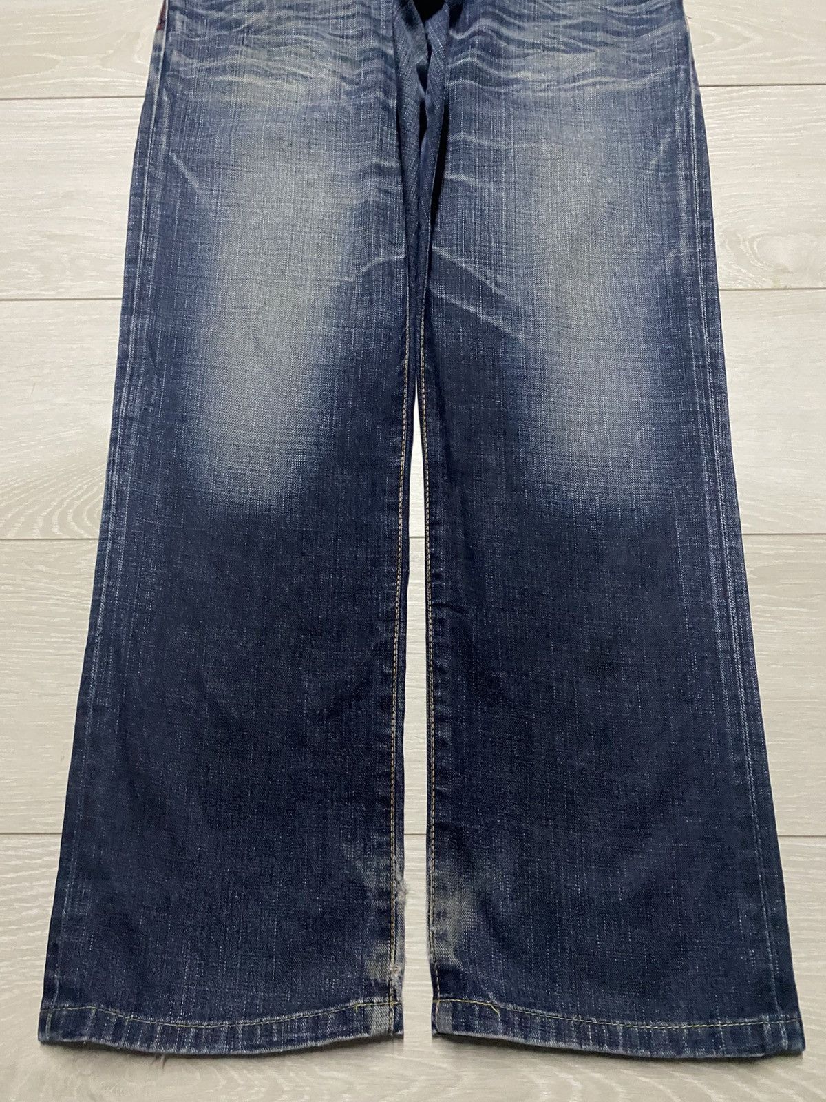 Edwin Vintage Edwin 503 Blue Trip Mud Wash Distressed Loose Jeans Size US 33 - 5 Thumbnail