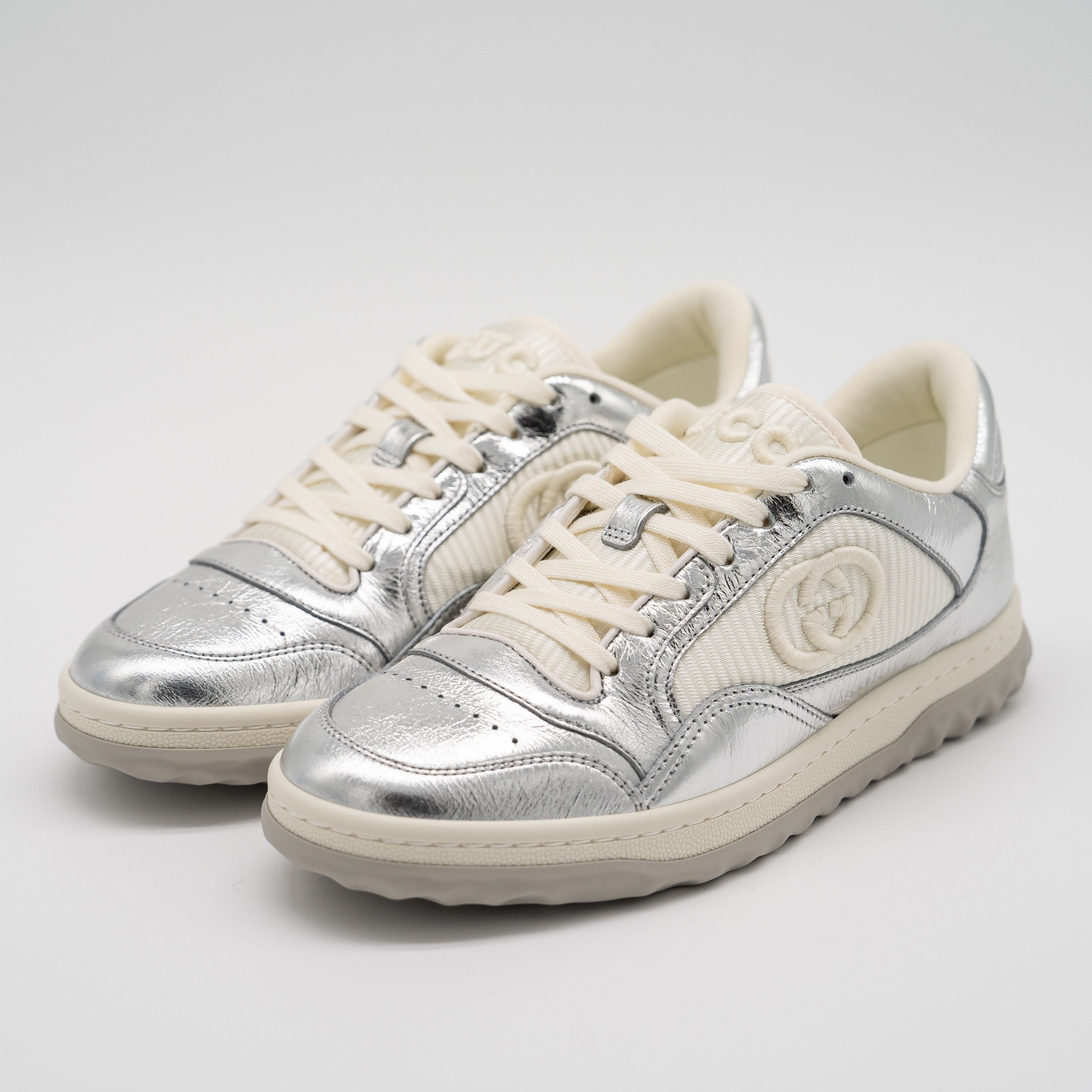 Gucci MAC80 Sneakers Metallic Silver Grey White GG