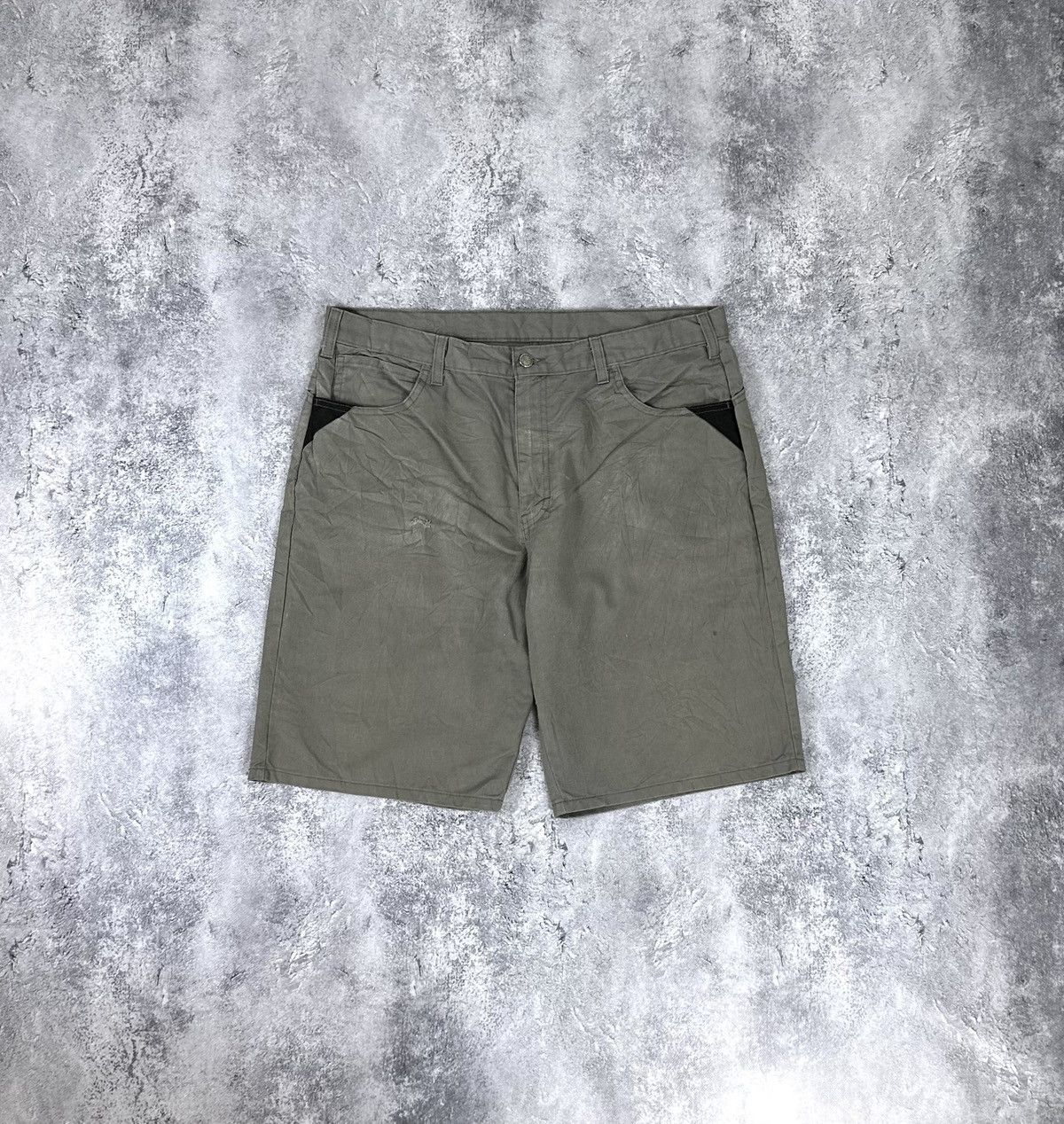 Dickies Vintage Dickies Baggy Faded Grey USA Hype Cargo Work Shorts Size US 36 / EU 52 - 2 Thumbnail