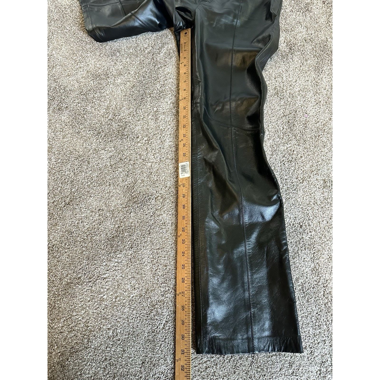 Nine West Nine West Black 100% Genuine Leather Pants Women’s Size 6 Size 28" / US 6 / IT 42 - 2 Thumbnail
