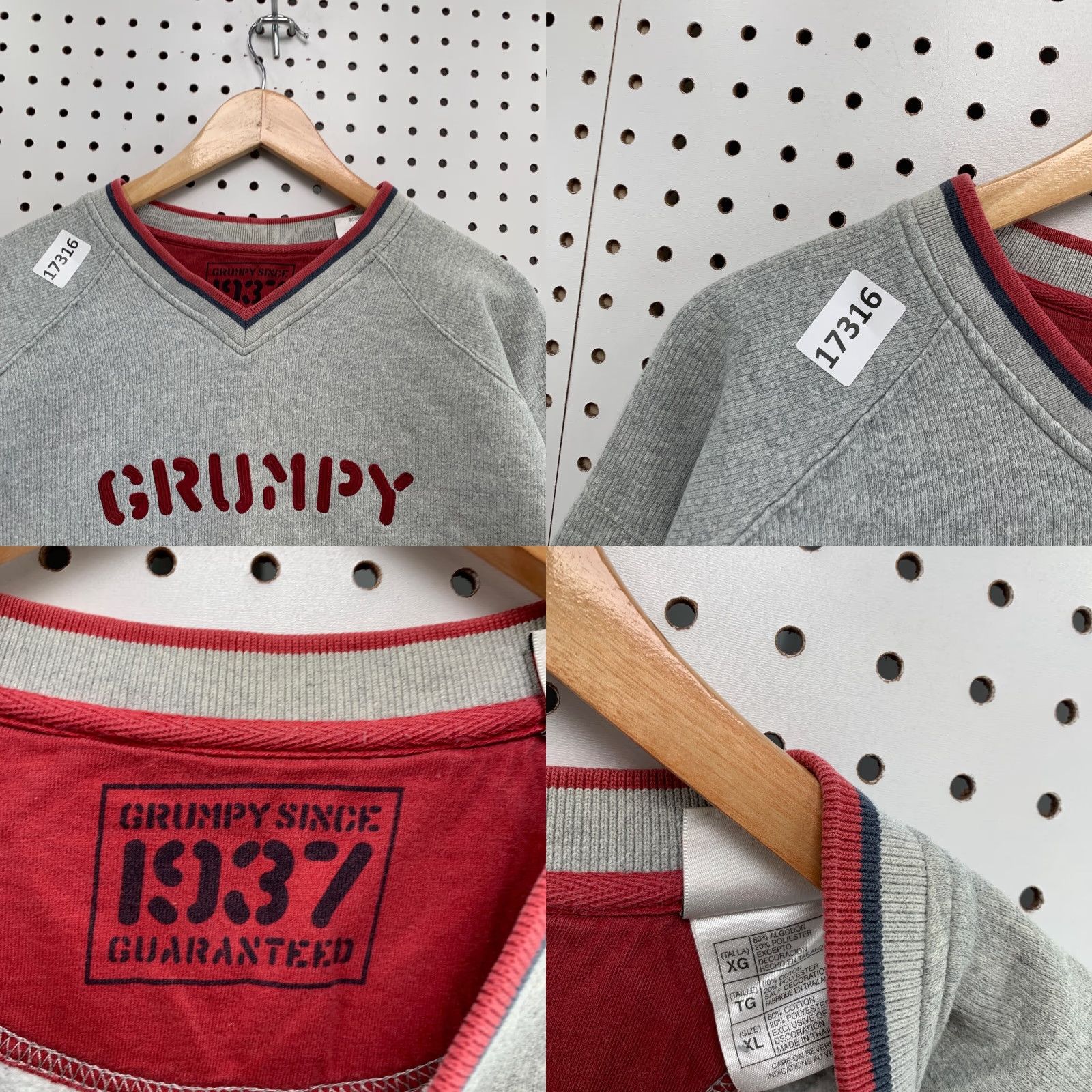 Disney Disney Grumpy Sweatshirt Gray Adult XL V-Neck Embroidered Pullover Vintage Men Size US XL / EU 56 / 4 - 8 Thumbnail