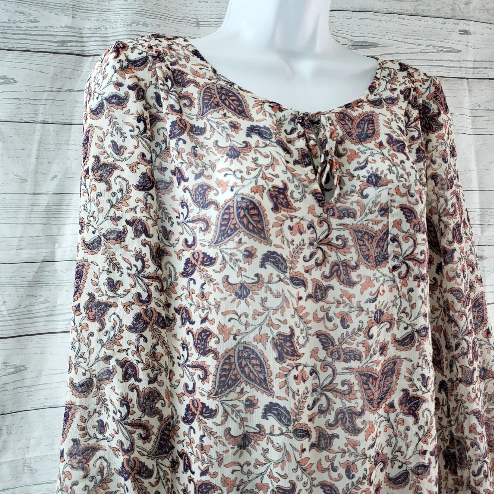 Lucky Brand Lucky Brand Blouse Women Small Pink Floral Sheer Elastic Waist Shirt Women's Small Pink Floral Sheer Elastic Waist Lucky Brand Blouse Size S / US 4 / IT 40 - 2 Thumbnail