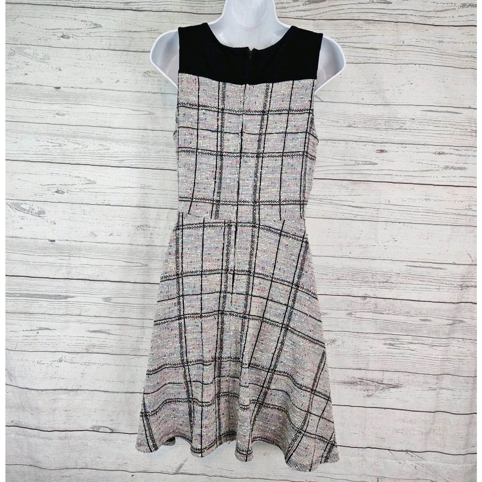 Vintage VINTAGE? No. ModCloth Womens Tweed Dress Sz Small Black Pink Sleeveless Size S / US 4 / IT 40 - 3 Thumbnail