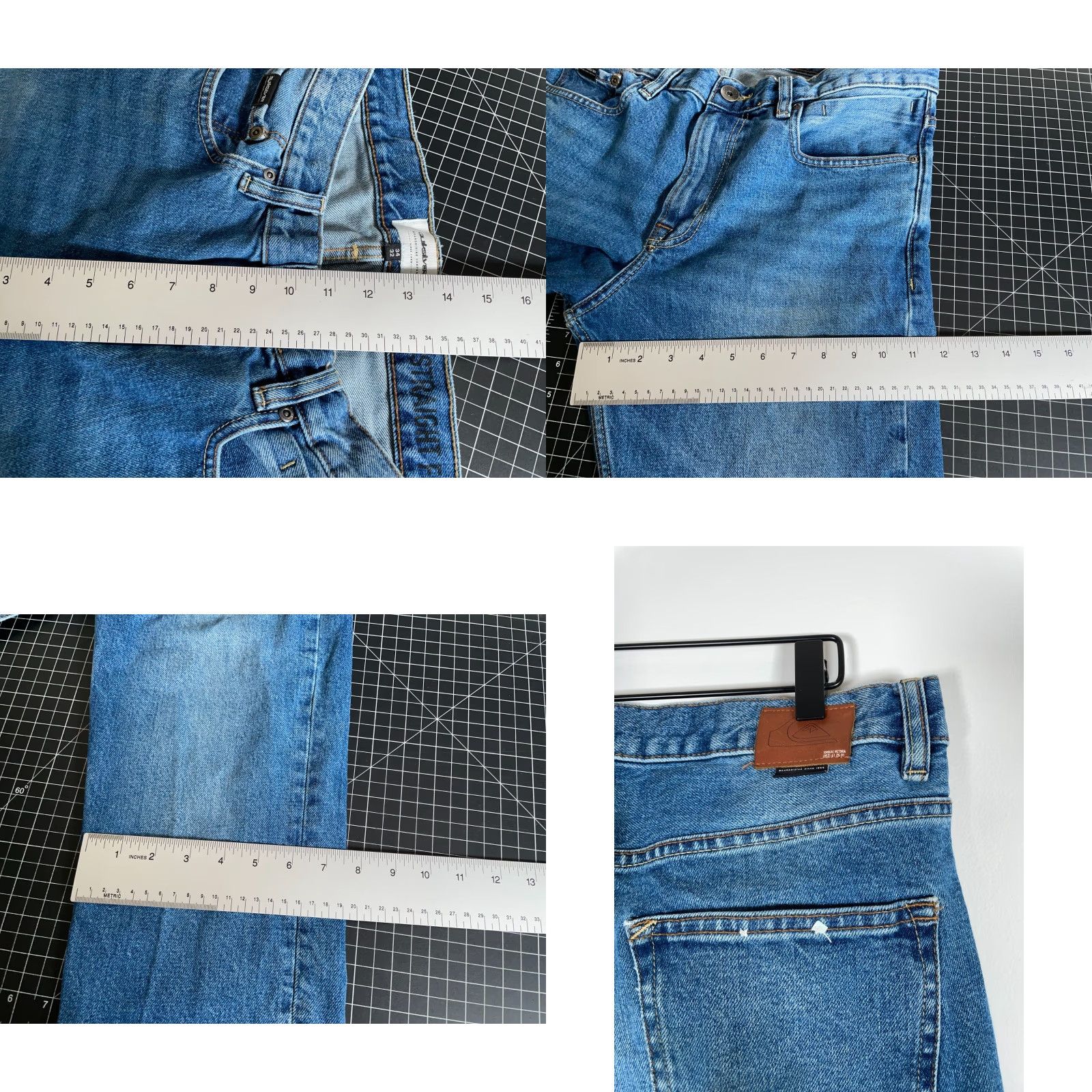 Quiksilver VINTAGE Quiksilver Straight Leg Jeans Men's 36 x 32 Blue Denim Y2K Skater Grunge Size US 34 / EU 50 - 8 Thumbnail
