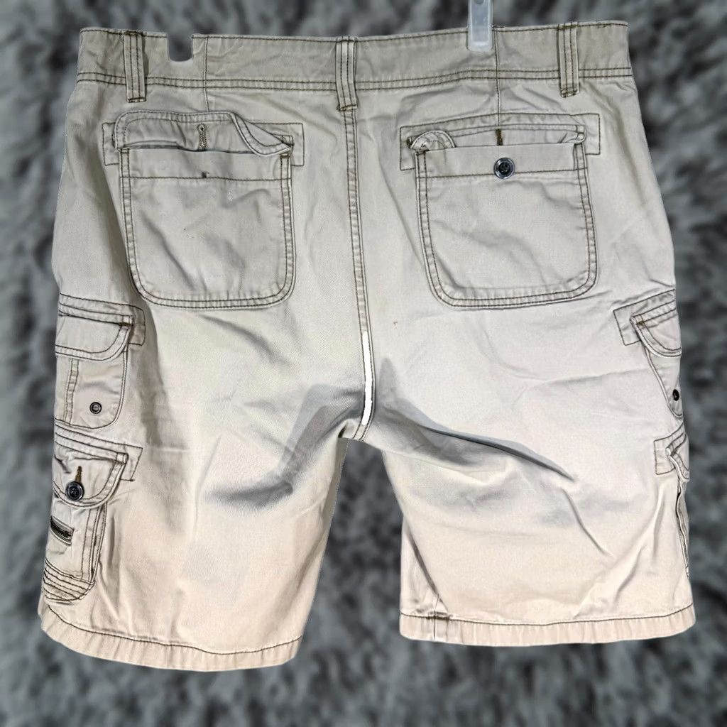 Vintage Iron Co. Men Cargo Shorts Beige Cotton High-Rise Pocket Classic Outdoor 38 Size US 38 / EU 54 - 1 Thumbnail