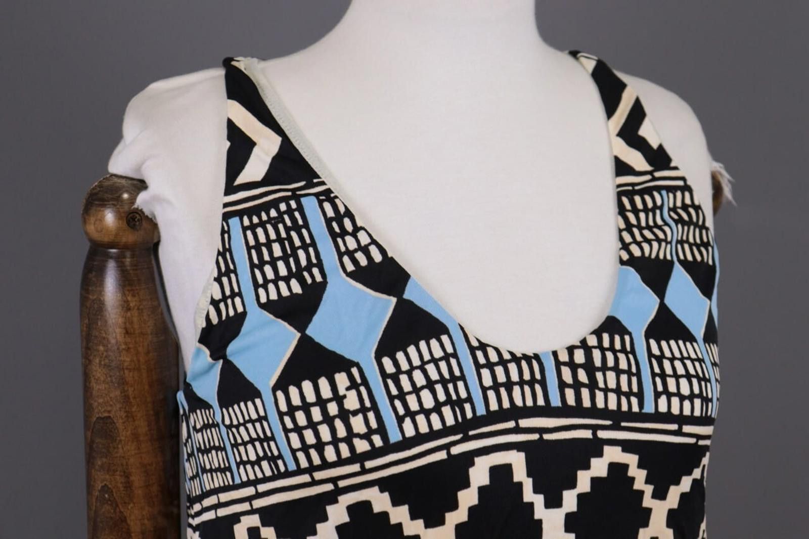 Designer Miss Sixty Collection Black Abstract Stretch Short Dress M Size M / US 6-8 / IT 42-44 - 7 Thumbnail