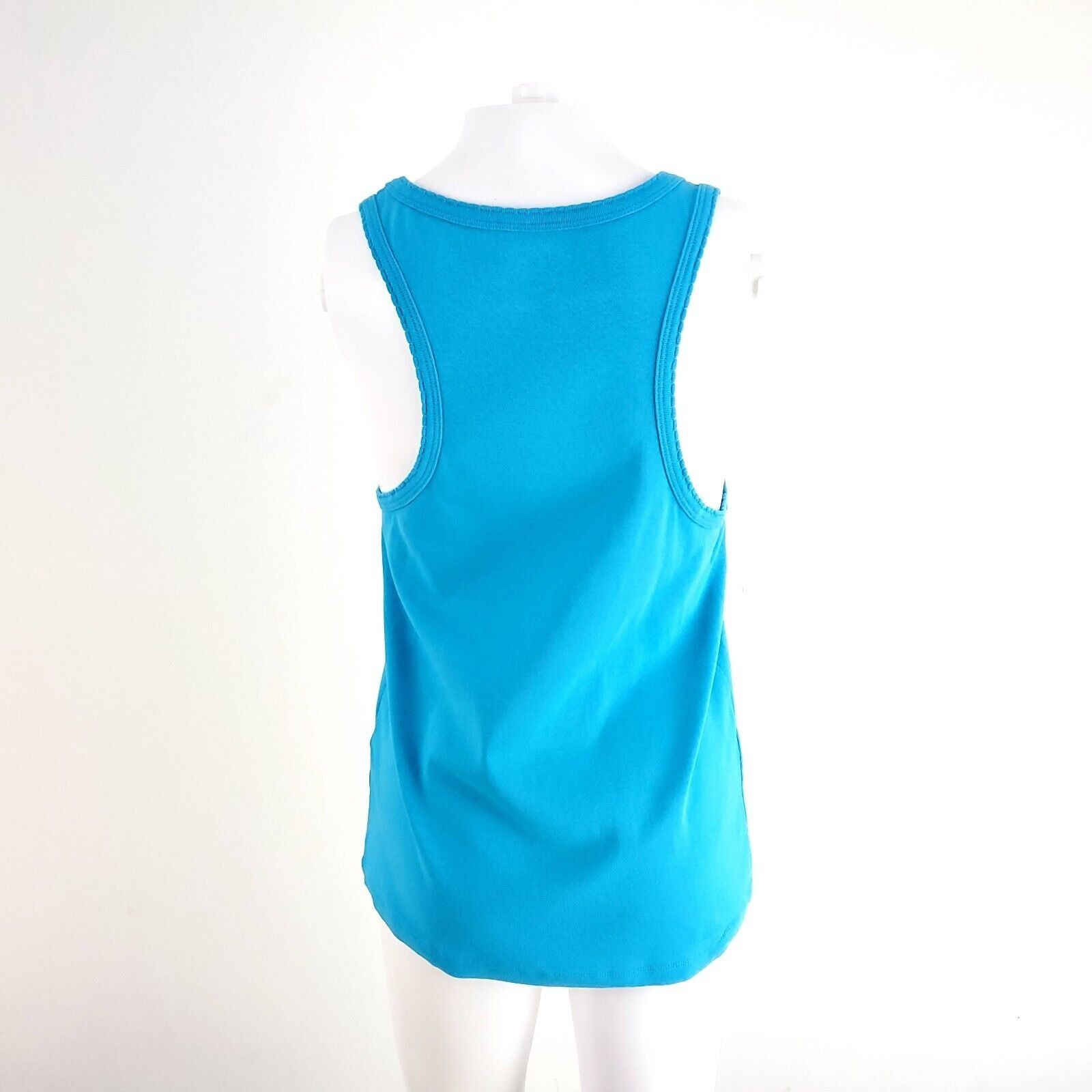 J.Crew J Crew Perfect Fit Blue Tank Top Large Cotton Yarns Size L / US 10 / IT 46 - 3 Thumbnail