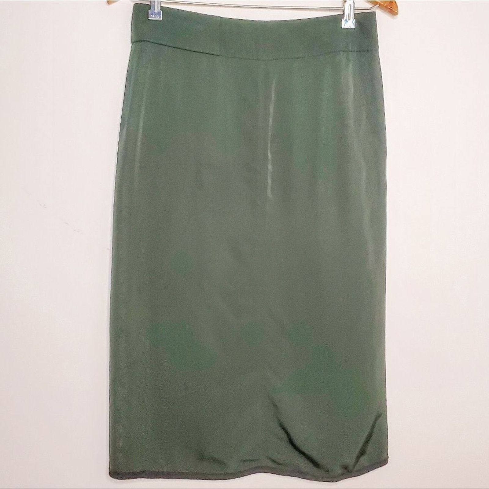 Victoria Beckham Victoria Beckham Emerald Green Black Trim Button Wrap Skirt Size 32" / US 10 / IT 46 - 3 Thumbnail
