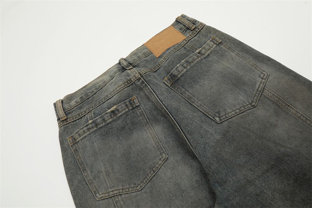 Japanese Brand × Jean Washed distressed punk loose split stitching straight jeans Size US 32 / EU 48 - 5 Thumbnail