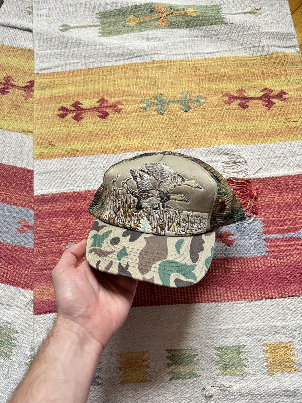 Vintage Vintage 90-90’s Amazing Camo Hunting Trucker Hat Size ONE SIZE - 3 Thumbnail