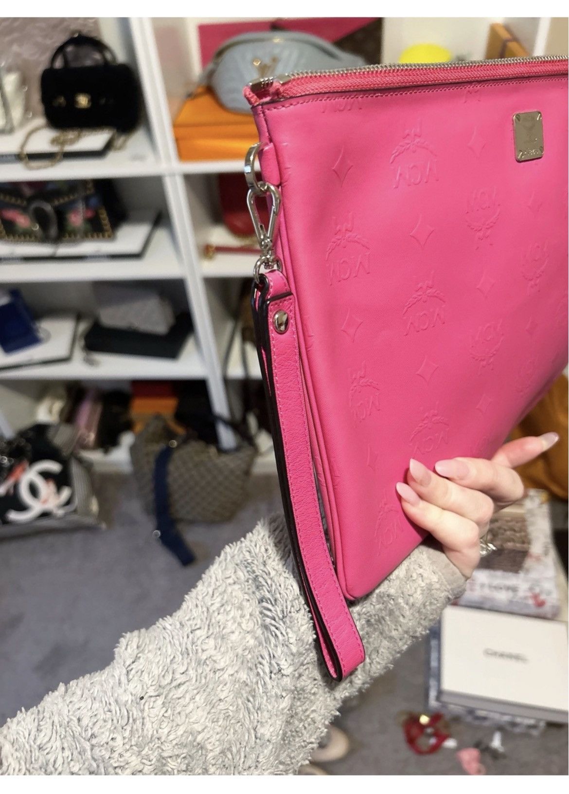 MCM Authentic MCM Barbie Pink XL Wristlet Pouch / Clutch Bag Size ONE SIZE - 5 Thumbnail