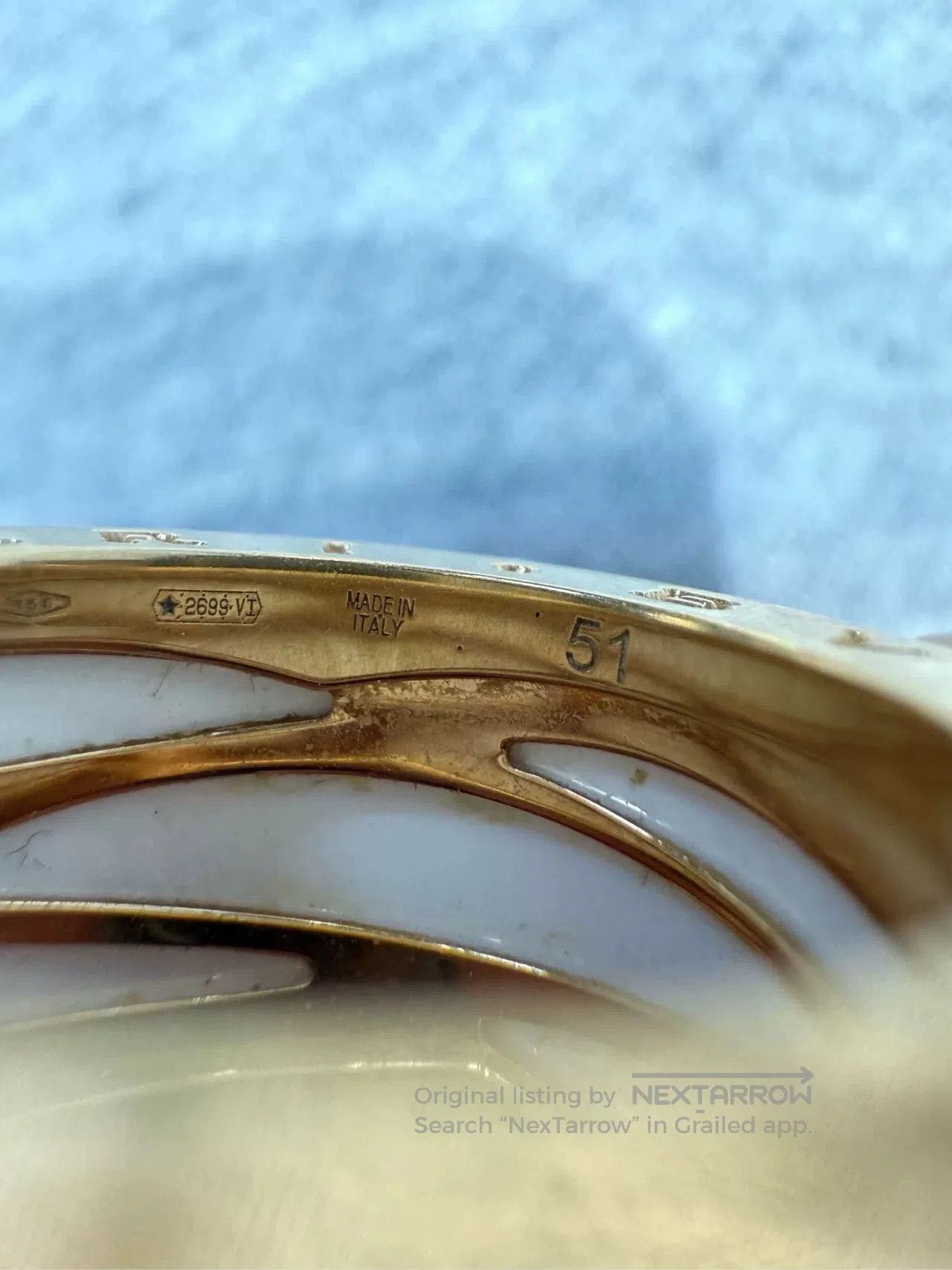 Bvlgari BVLGARI 18K Rose Gold White Ceramic Wide Ring. Size ONE SIZE - 5 Thumbnail