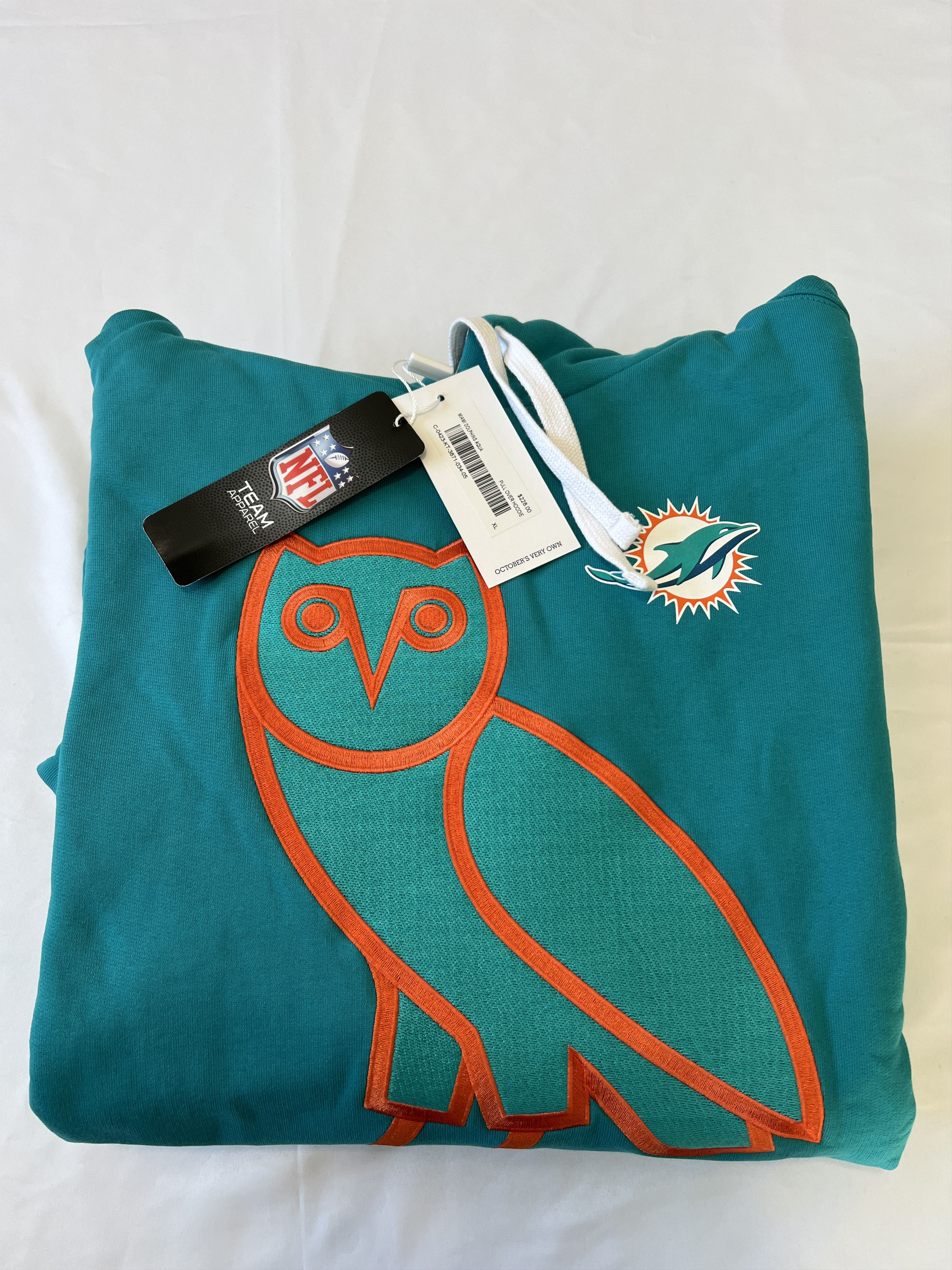 Drake OVO x NFL Miami Dolphins OG Owl Hoodie Size US XL / EU 56 / 4 - 1 Thumbnail