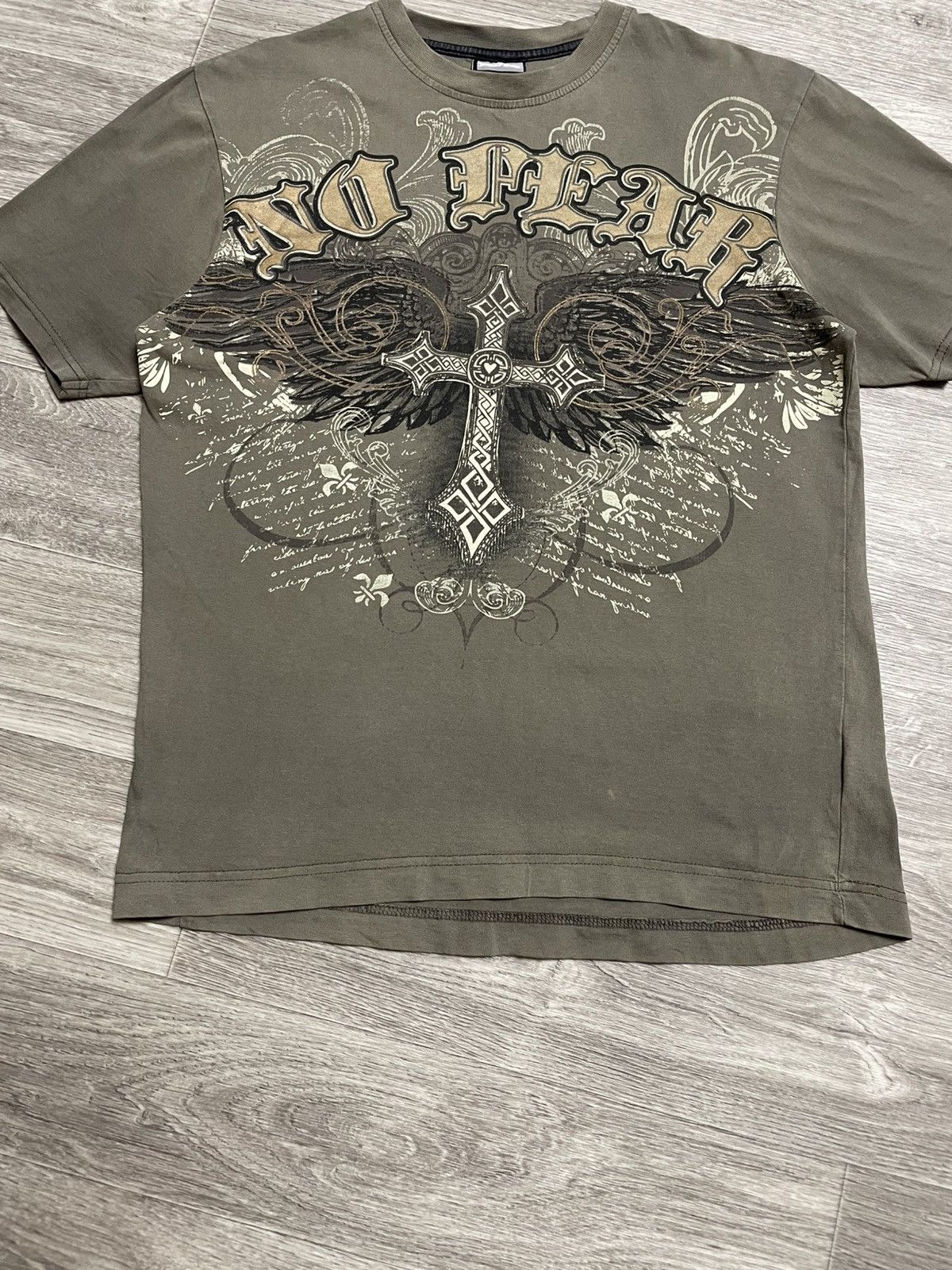 No Fear Vintage No Fear 2000s Graphic Tee Olive Green Y2K Streetwear Size US M / EU 48-50 / 2 - 4 Thumbnail