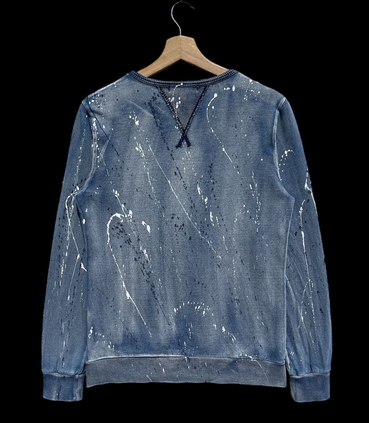 Japanese Brand RARE🔥 Splatter Washed Blue Sweatshirt Growth By Grail Size US S / EU 44-46 / 1 - 2 Thumbnail