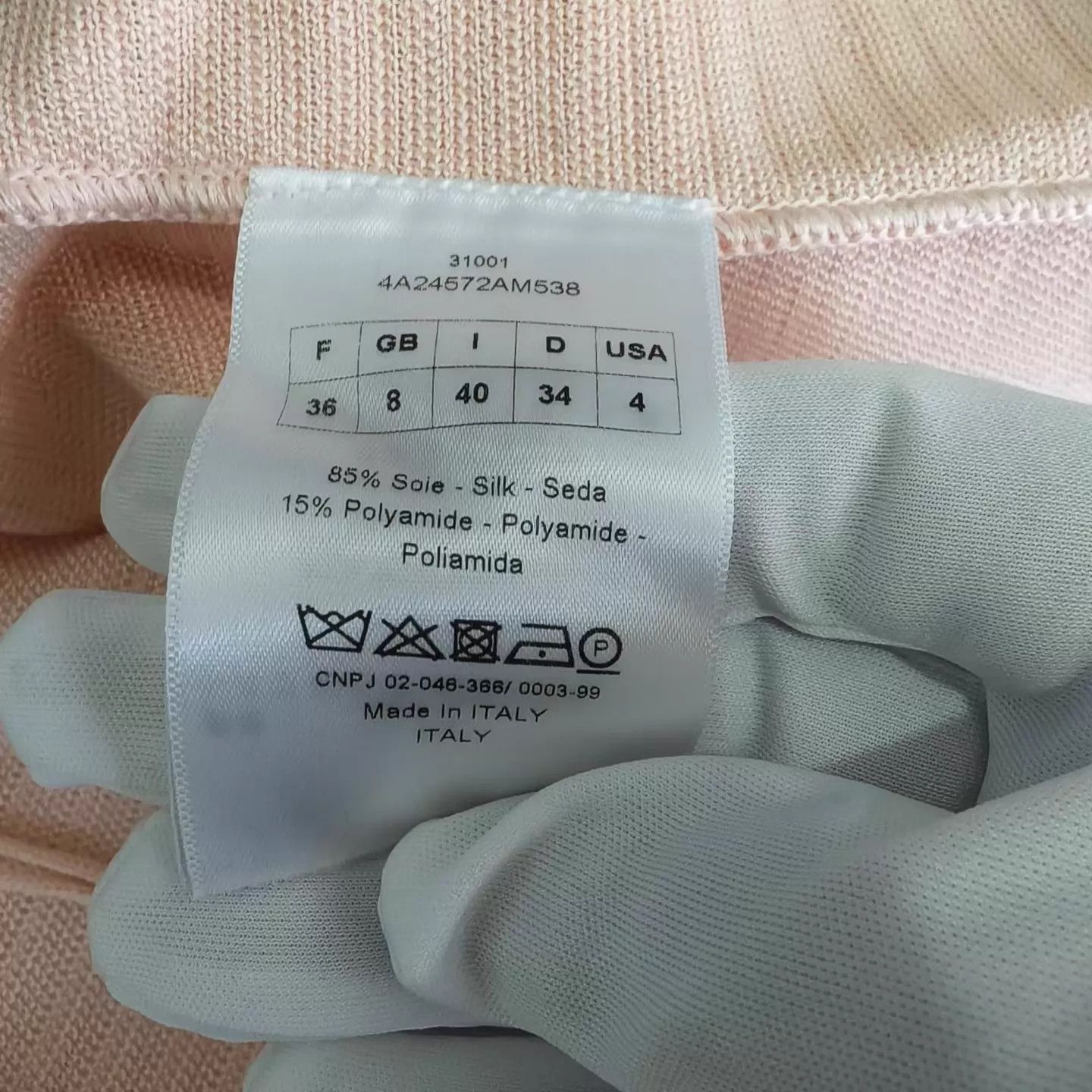 Dior Dior Light Pink Back V-neck Silk Dress Size XS / US 0-2 / IT 36-38 - 4 Thumbnail