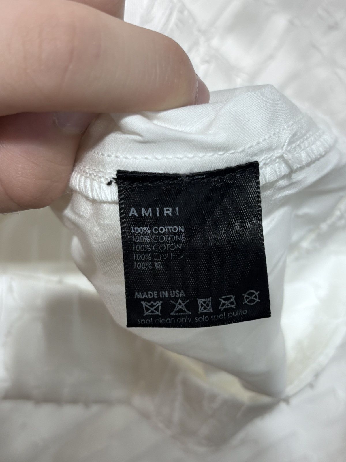 Amiri Amiri Logo Frayed White Button Up Size US S / EU 44-46 / 1 - 5 Thumbnail