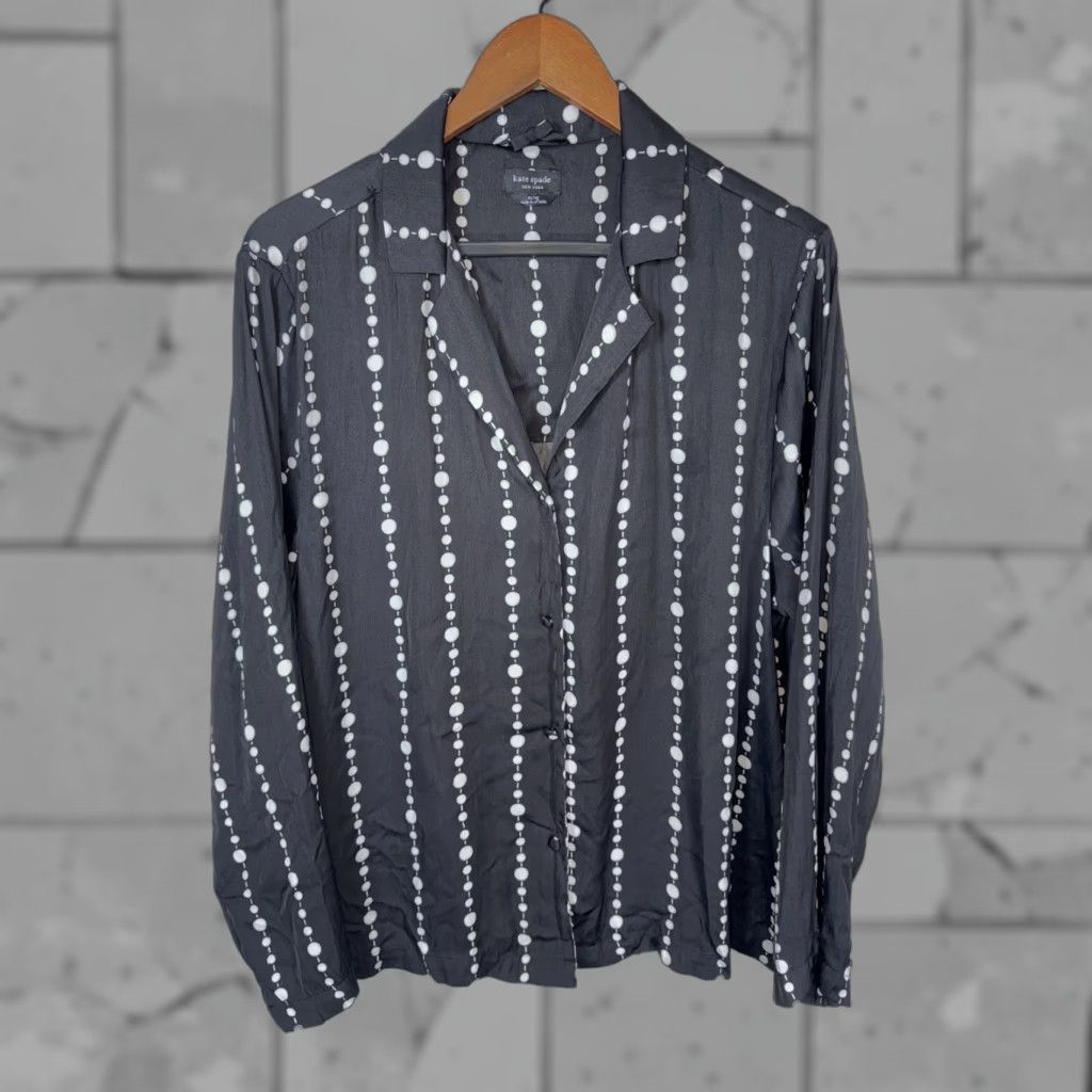 Vintage VINTAGE Kate Spade NEW YORK Black White Poka Dots Blouse XL Womens XS? Wait. Size XL / US 12-14 / IT 48-50 - 1 Thumbnail