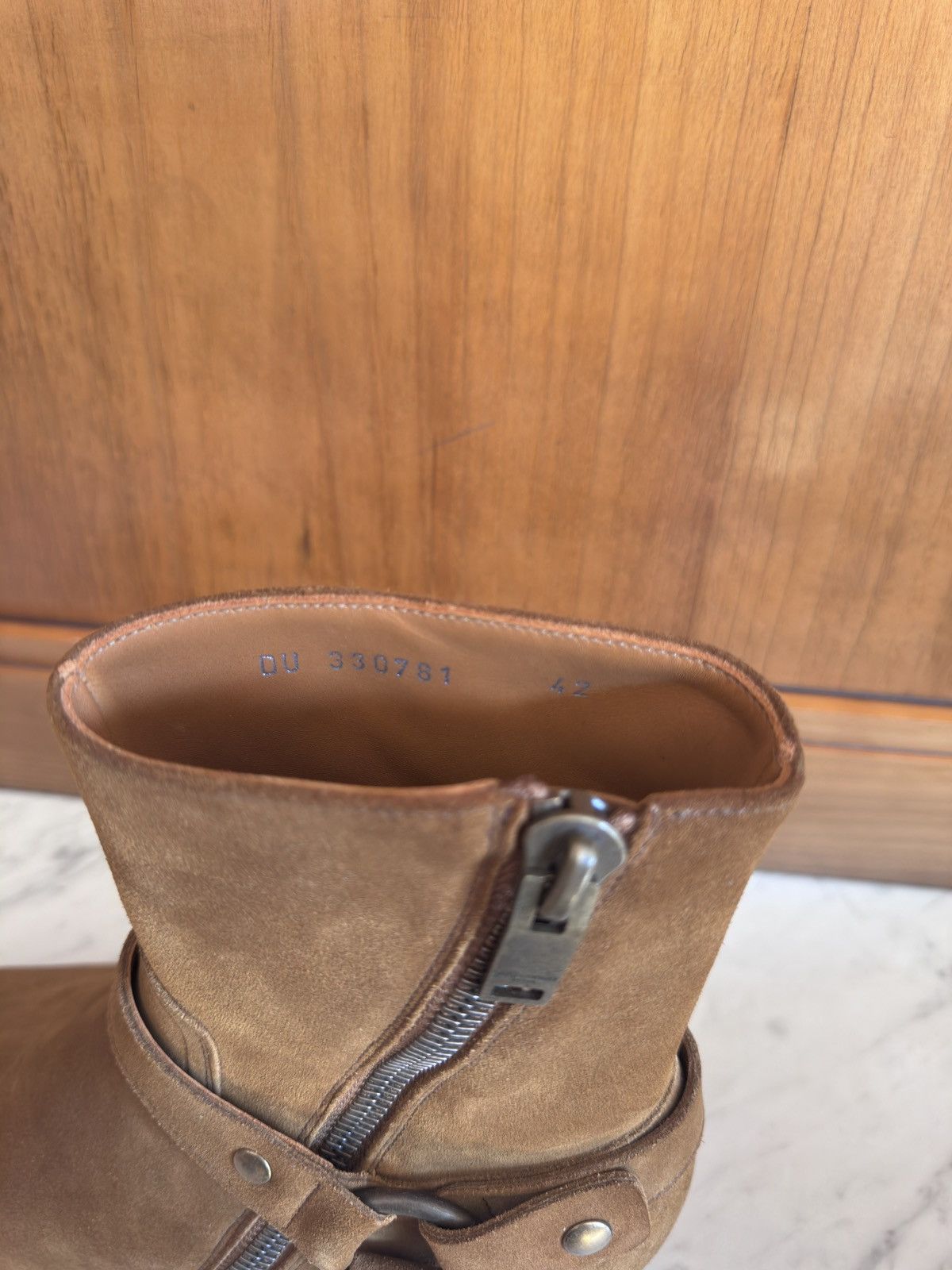 Saint Laurent Paris FW13 Wyatt 40 Harness Boots in Ochre Suede Size US 9 / EU 42 - 6 Thumbnail