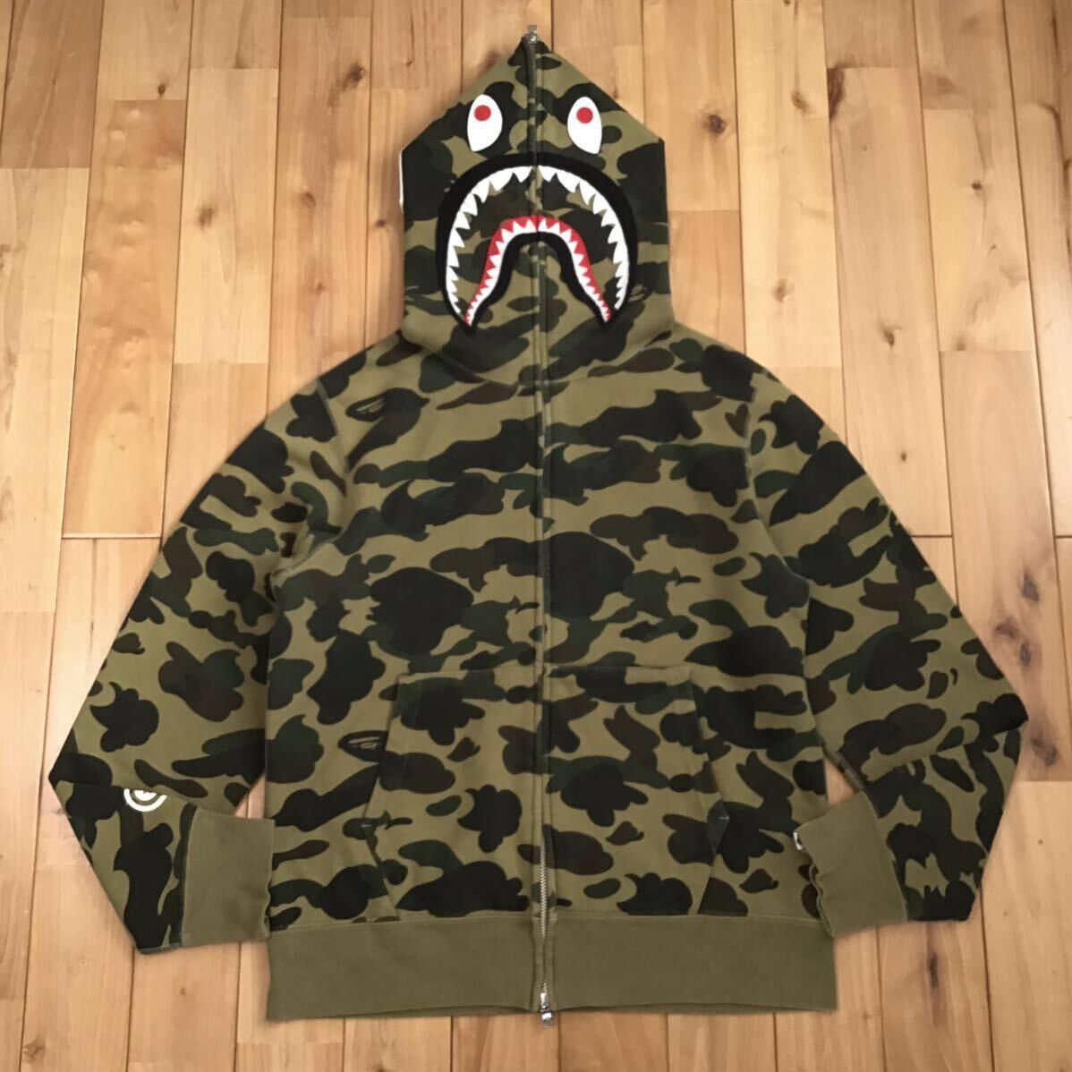 Bape BAPE 1st camo green shark full zip hoodie a bathing ape Grailed