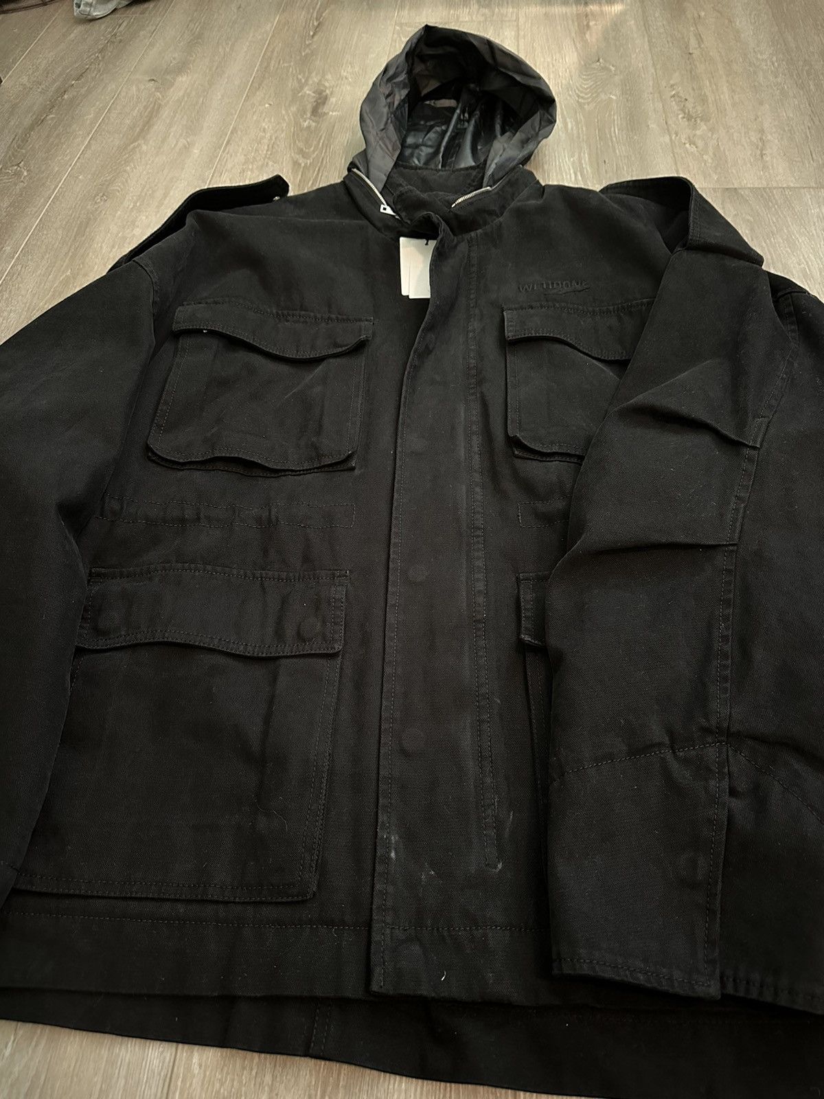 WE11DONE We11done washed black lose m65 denim jacket Size US XL / EU 56 / 4 - 4 Thumbnail
