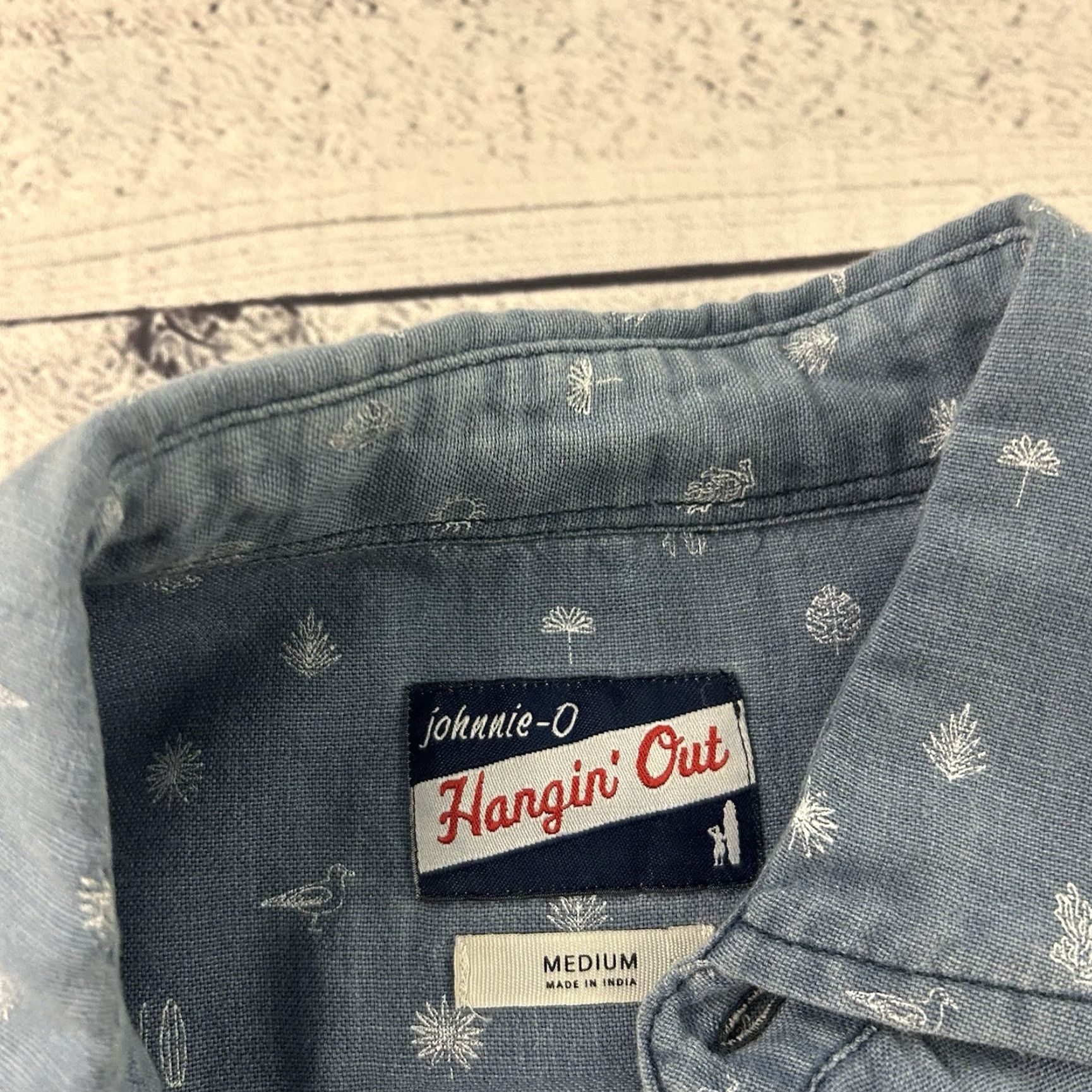johnnie-O Johnnie-O Hangin' Out Long Sleeve Button Front Pocket Shirt Men's M Blue Size US M / EU 48-50 / 2 - 2 Thumbnail
