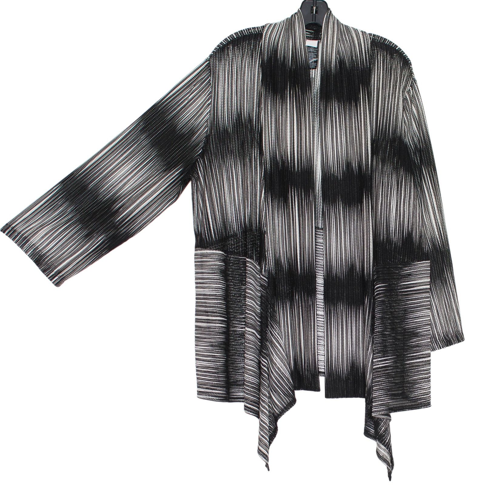 Chicos Chicos Travelers Mesh Cardigan Jacket Open Plus Size 4 Black Size 3XL / US 20-22 - 2 Thumbnail
