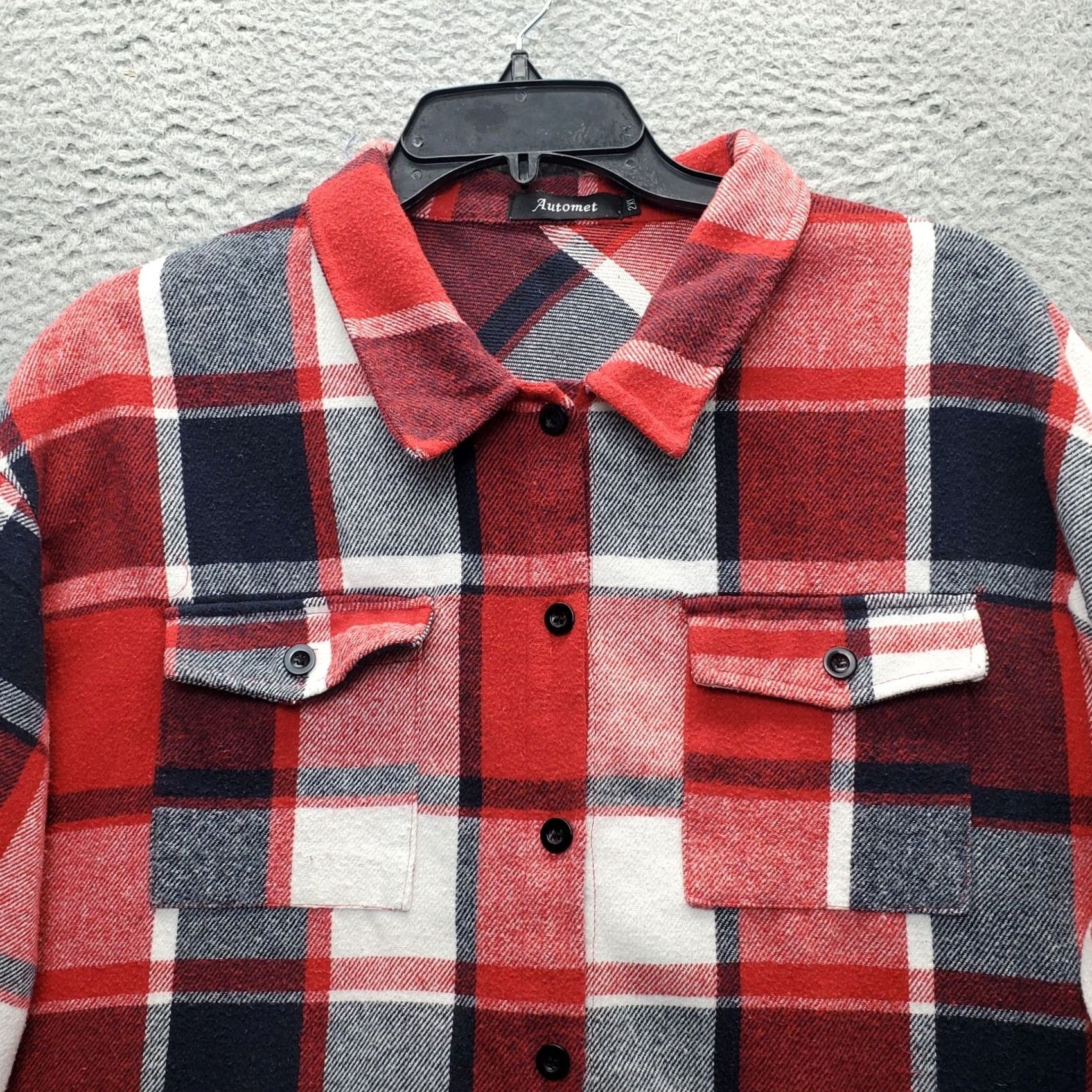 Vintage Automet Flannel Shacket Women 2XL Multi Plaid Long Sleeve Button Up Size XXL / US 16-18 / IT 52-54 - 7 Thumbnail