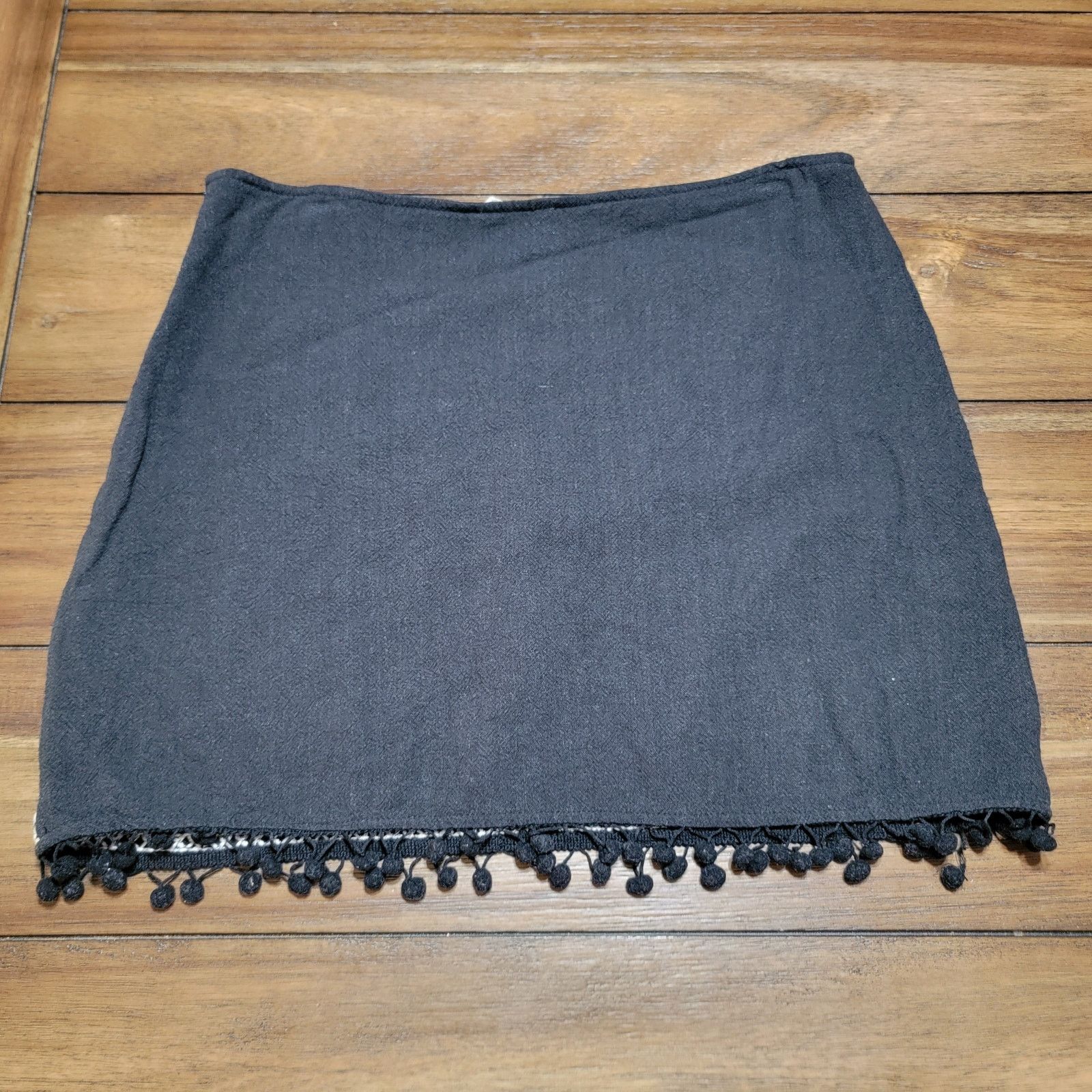 Other Altar'd State Black Embroidered Linen Blend Mini Skirt - Lg Size 31" - 3 Thumbnail