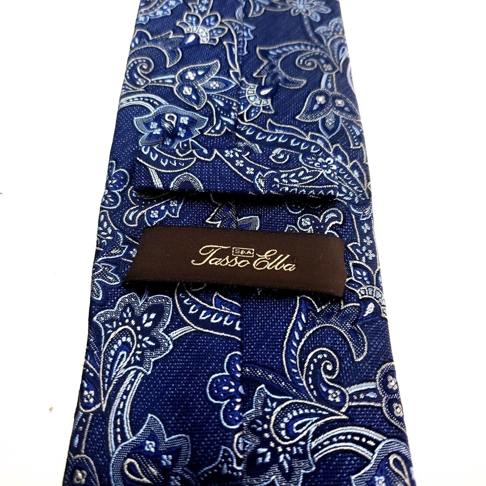 Tasso Elba Tasso Elba Silk Tie Blue Woven Paisley Size ONE SIZE - 3 Thumbnail