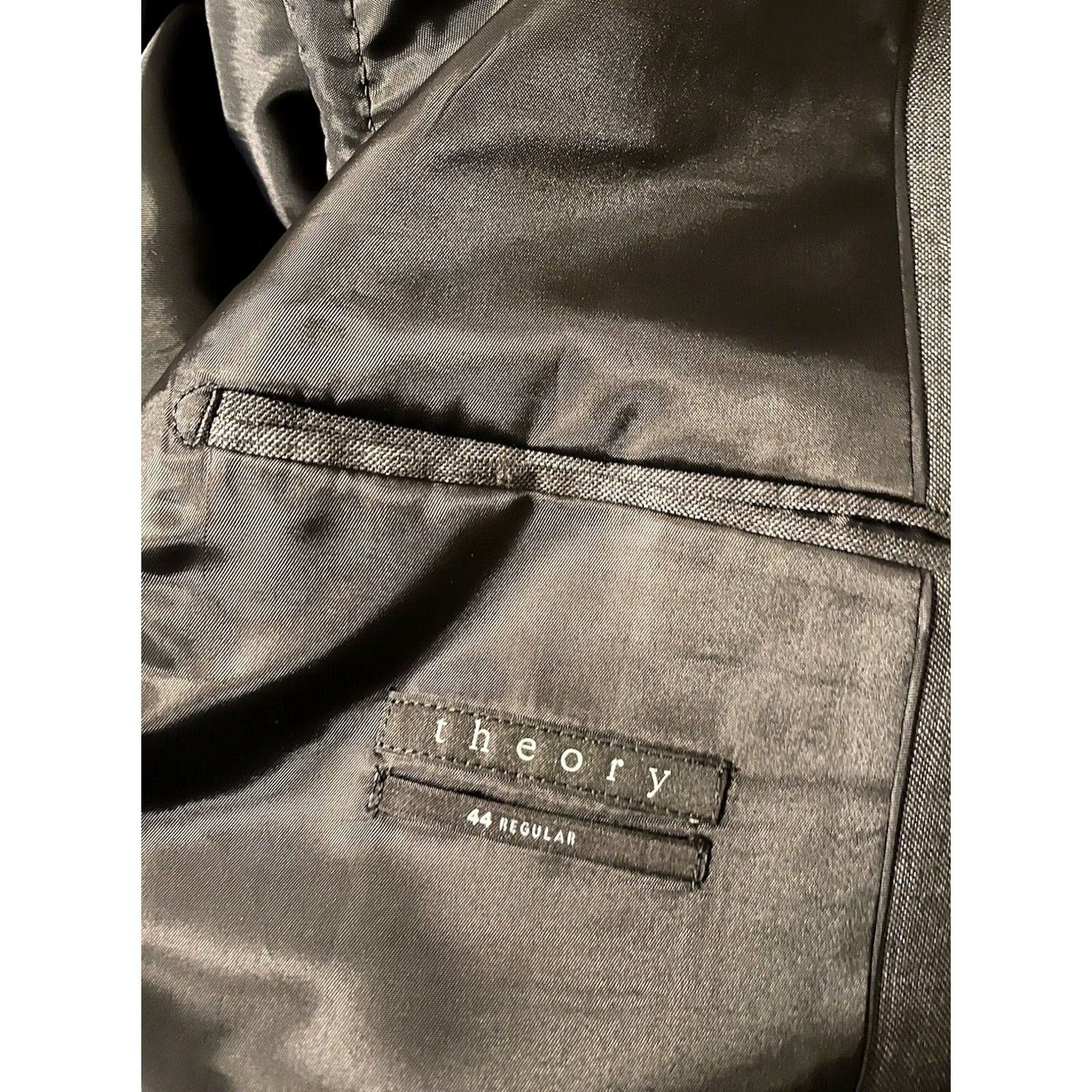Theory Theory Commissioner Gray Wool Blazer Suit Jacket Coat Men's 44R Darker Charcoal Size 44R - 5 Thumbnail
