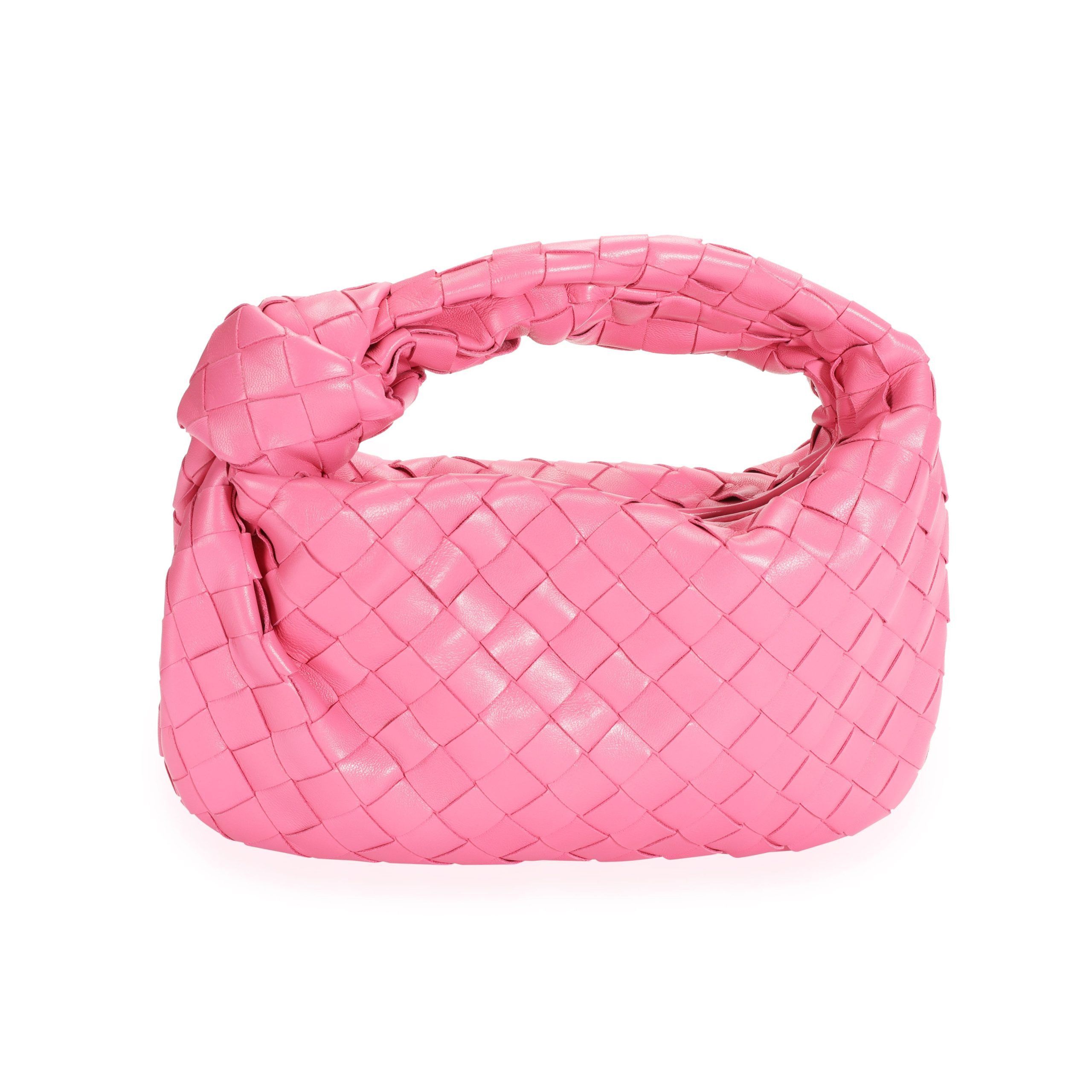 image of Bottega Veneta Pink Intrecciato Leather Mini Jodie Bag, Women's