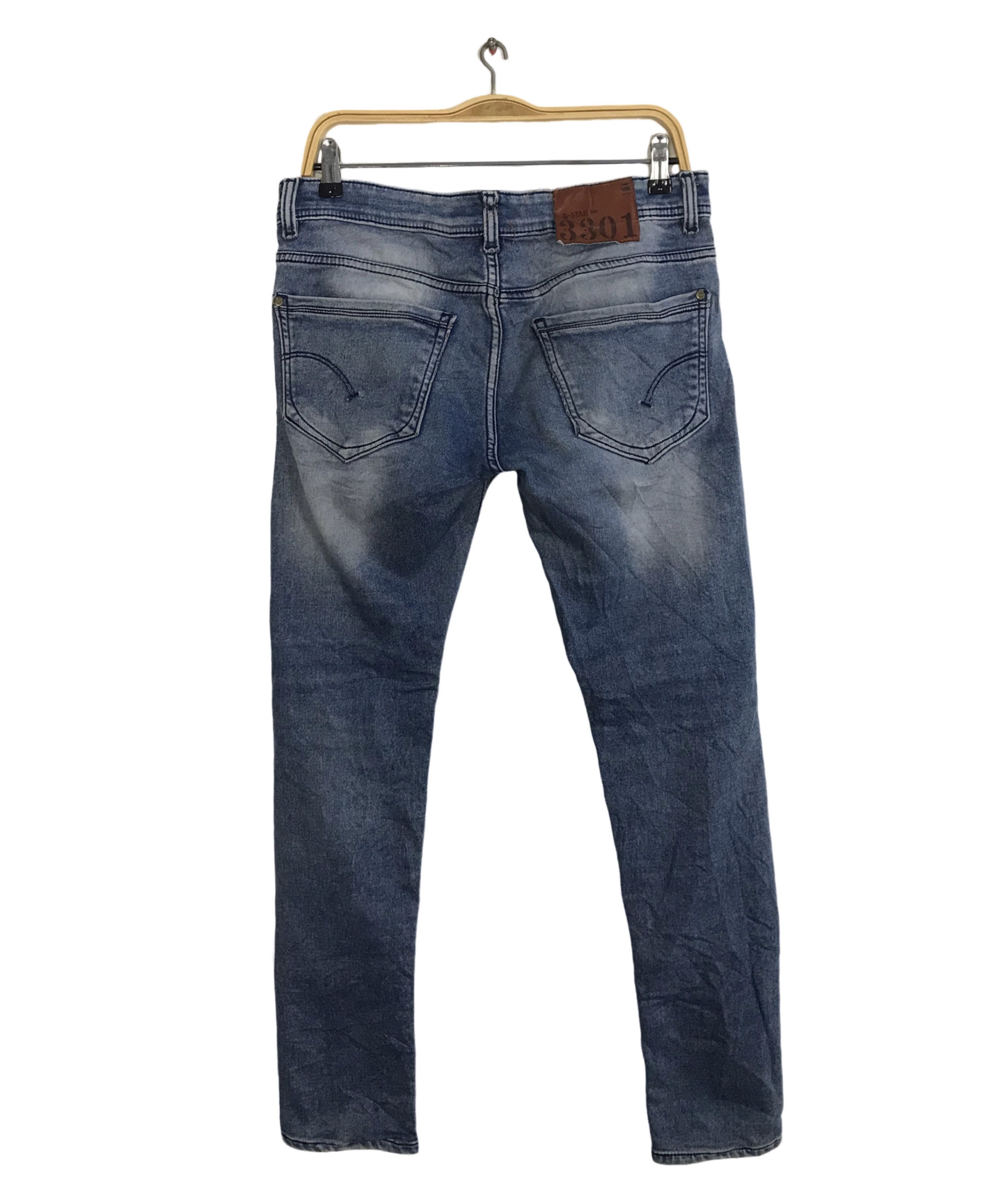 G-Star G Star Raw Denim 3301 Jeans Pant Punk Rock Style Skinny Size US 31 - 2 Thumbnail