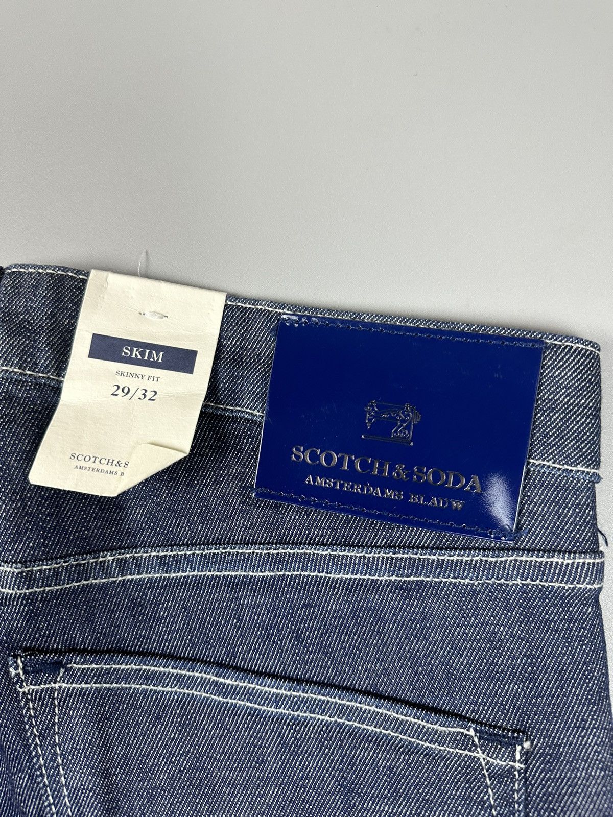 Scotch & Soda Scotch&Soda Skinny Fit Solid Blue Jeans Size US 29 - 3 Thumbnail