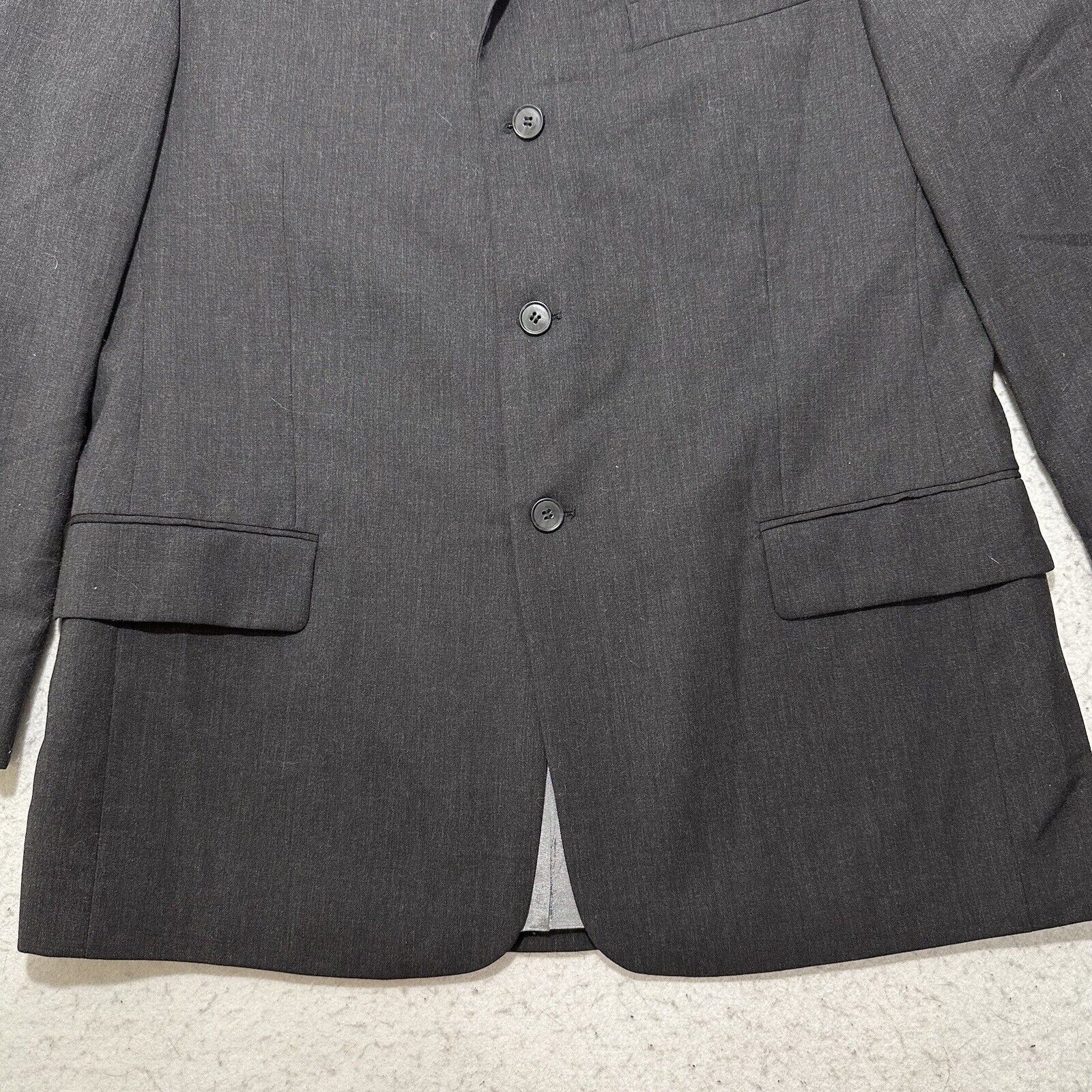 Other Axcess Claiborne 42R 100% Wool Suit Jacket Black/Gray Blazer Size 42R - 3 Thumbnail