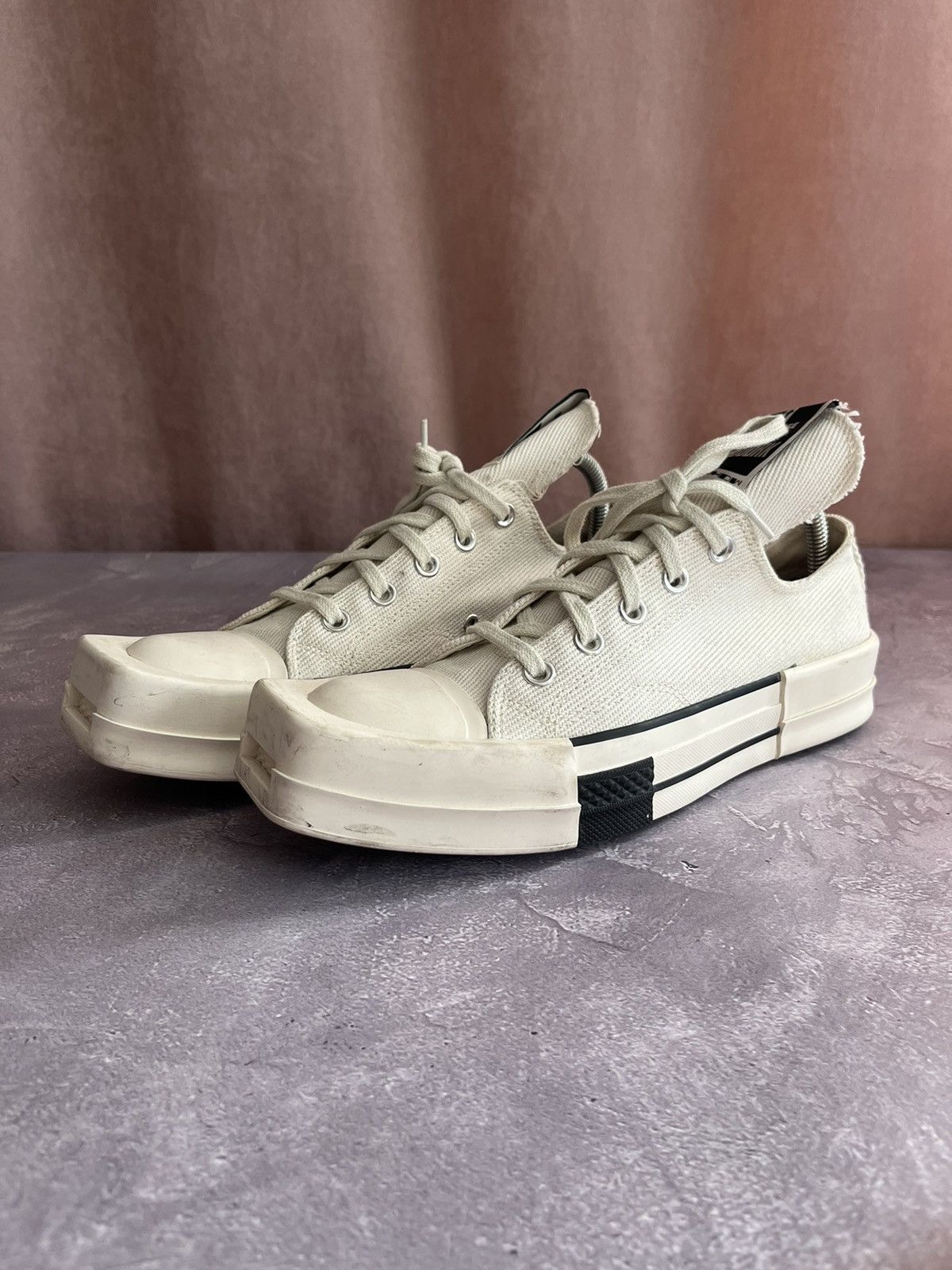 Converse RICK OWENS CONVERSE TURBODRK WHITE LOW TOP SNEAKERS Size US 6.5 / EU 39-40 - 1 Thumbnail