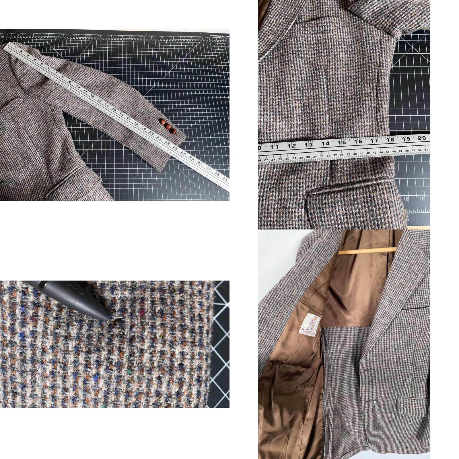 Harris Tweed Harris Tweed Blazer Men’s 38 Regular Gray Brown Wool Jacket Scottish VTG 70s Size 38R - 8 Thumbnail