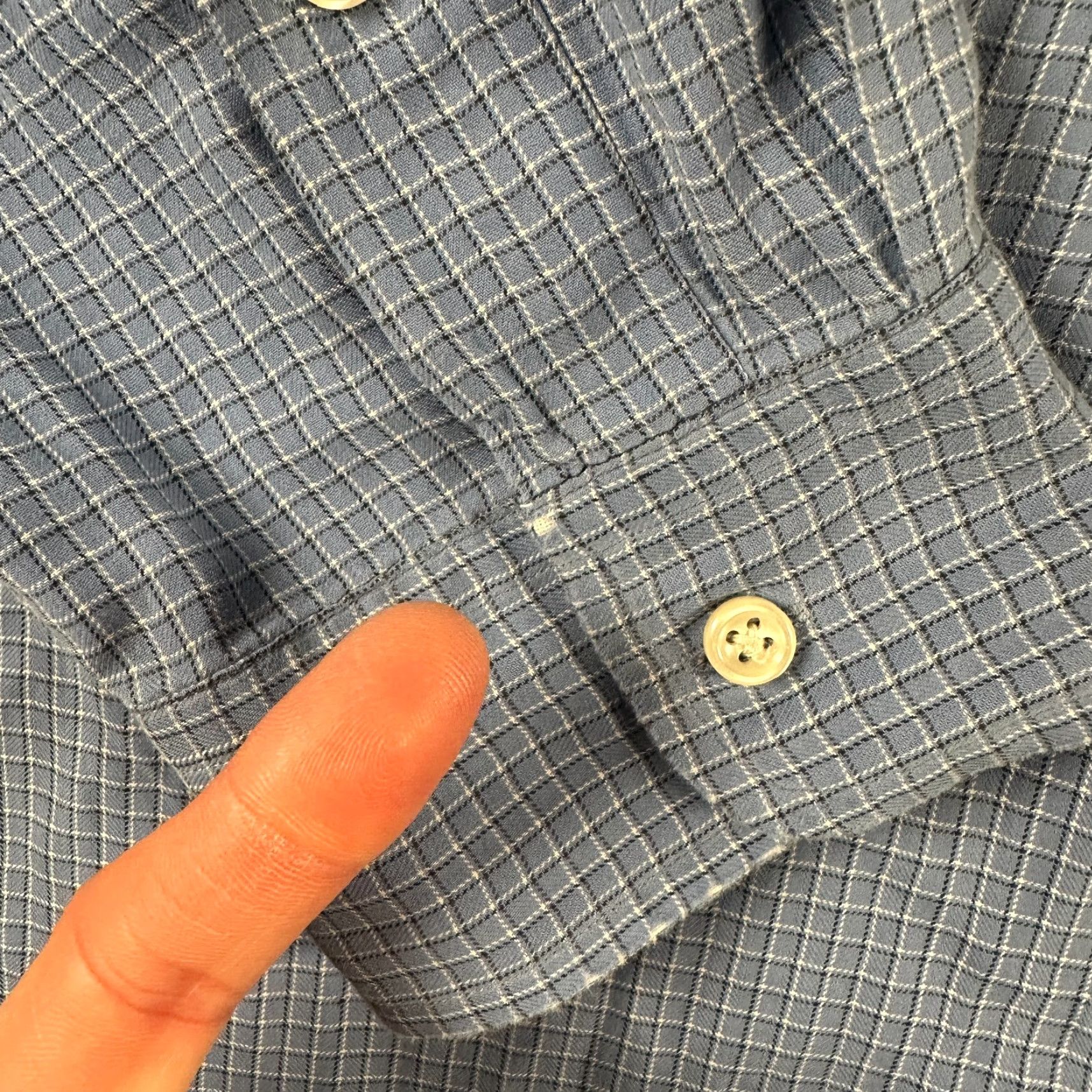 Ralph Lauren Ralph Lauren Shirt Men 2XB Blue Check Button-Down Regular Fit Cotton Knit Size US XXL / EU 58 / 5 - 3 Thumbnail