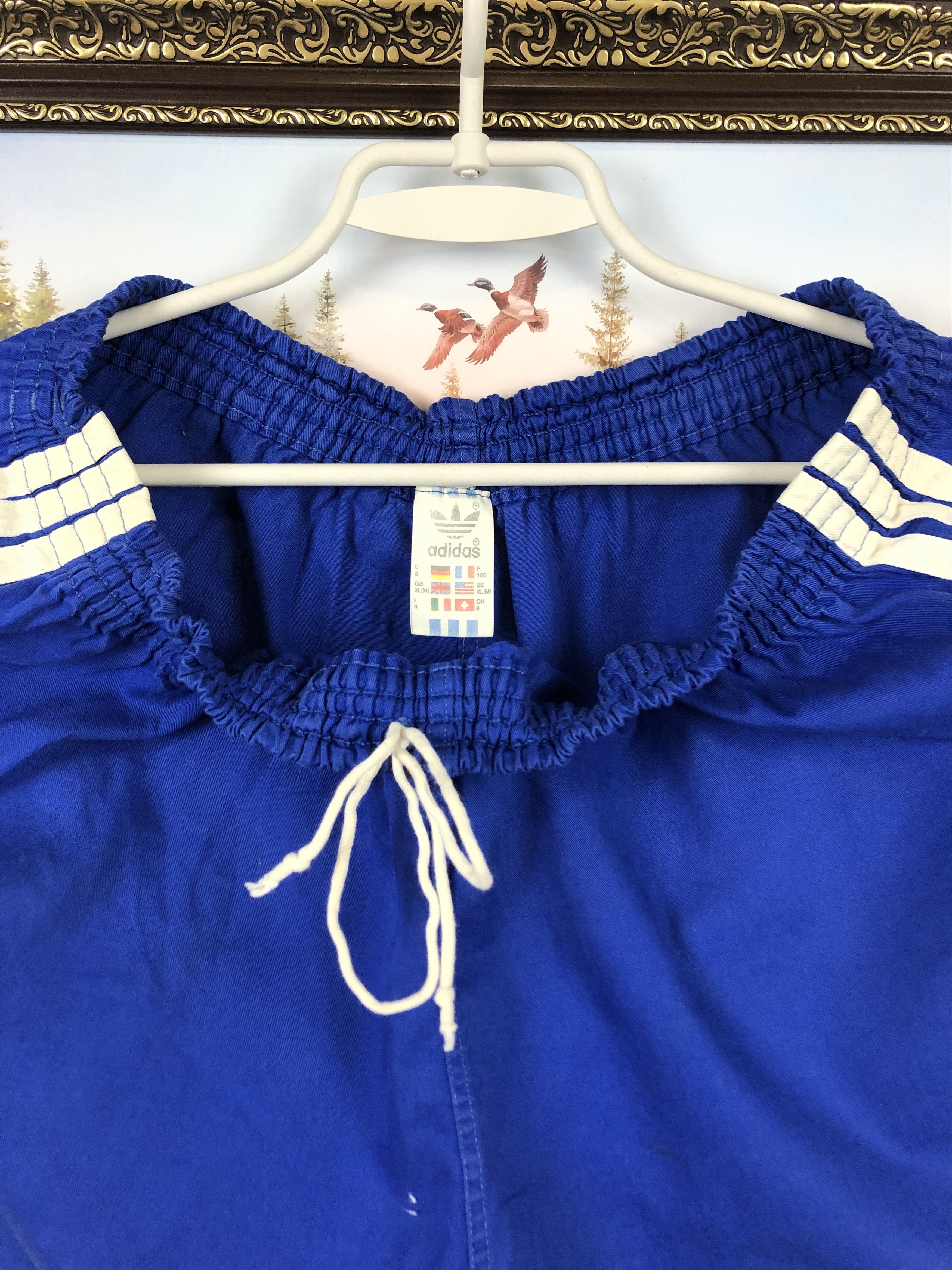 Vintage 90's Adidas Nylon Shorts Rare Blue Run Hype